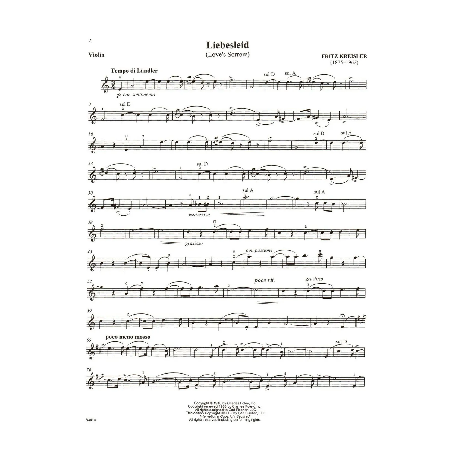 Shar Music Kreisler Liebesleid Violine Klavier Noten
