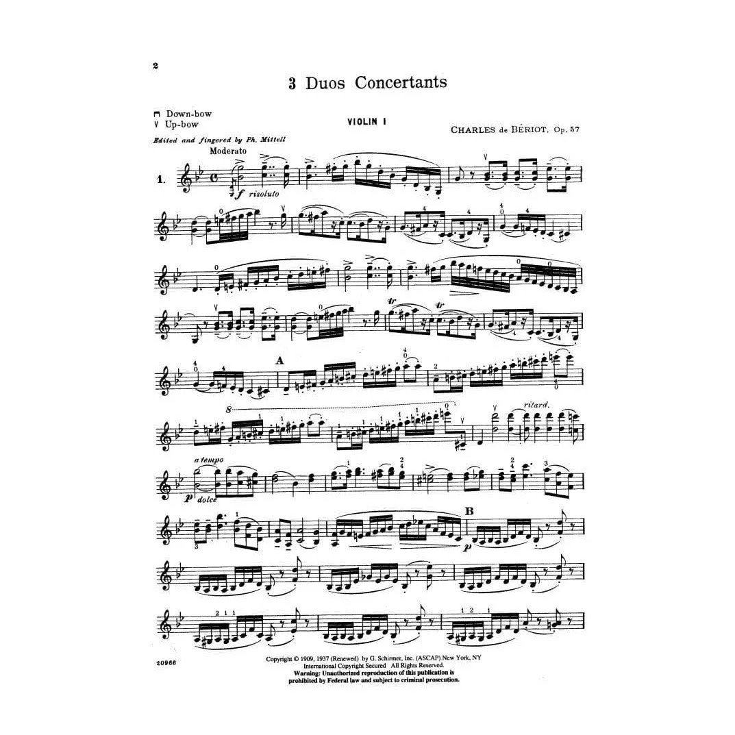 Bériot Op 57 Duos Violinennoten Schirmer