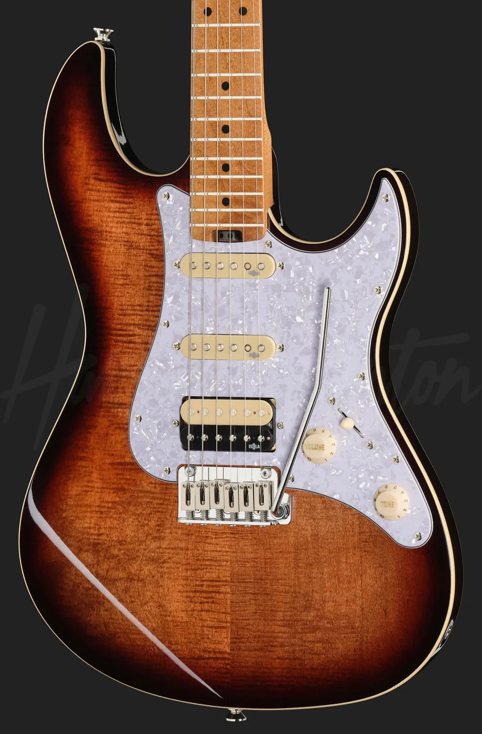 Harley Benton ST-Modern HSS MN E-Gitarre Flame Bengal Burst Split