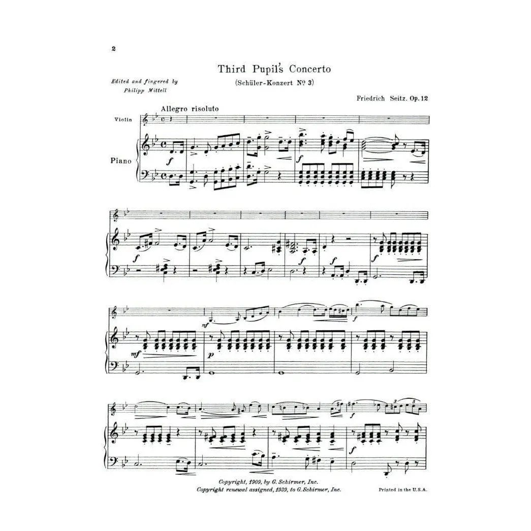 Shar Music Seitz Schülerkonzert Nr.3 Noten Violine g-Moll
