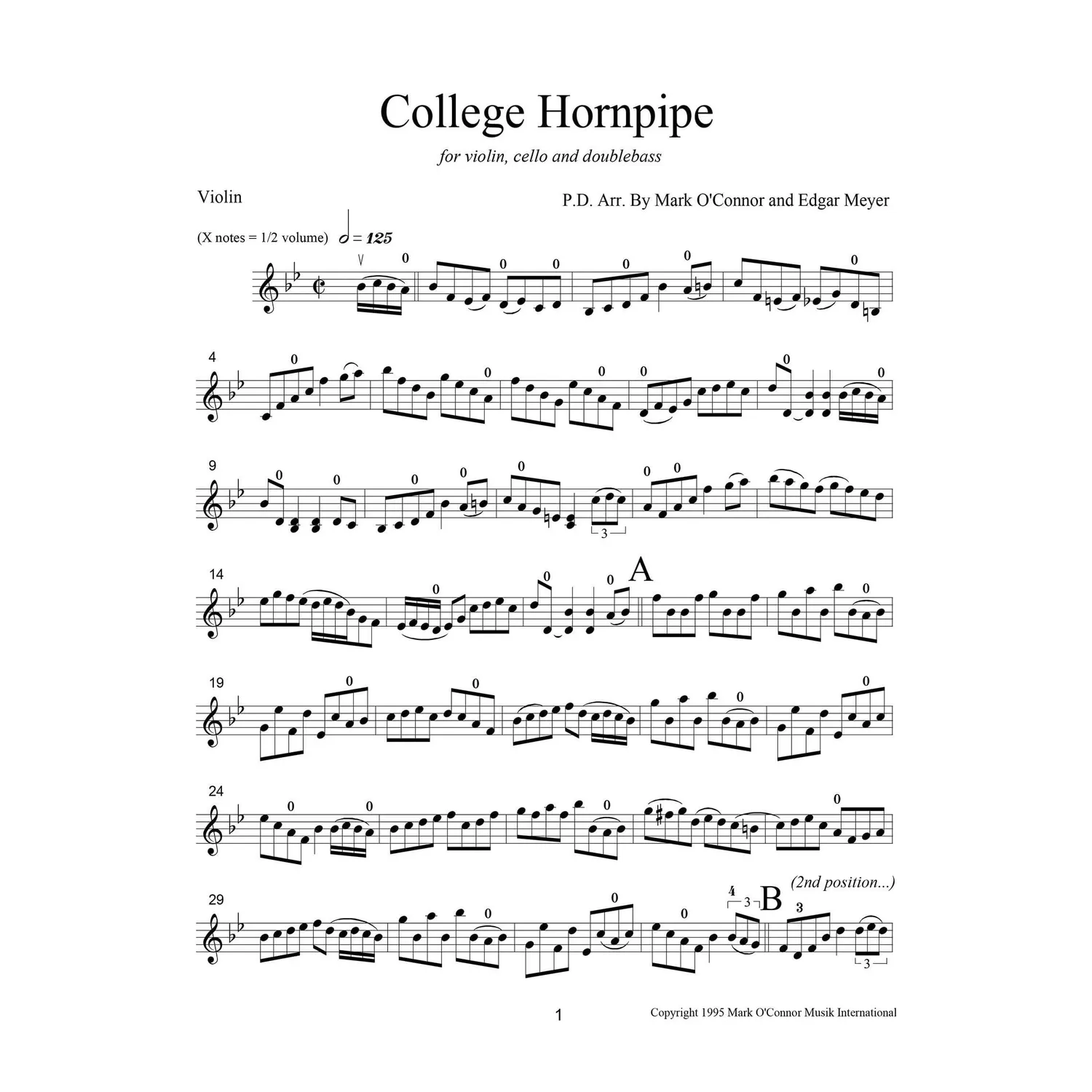 Mark O'Connor College Hornpipe Noten Violine Download