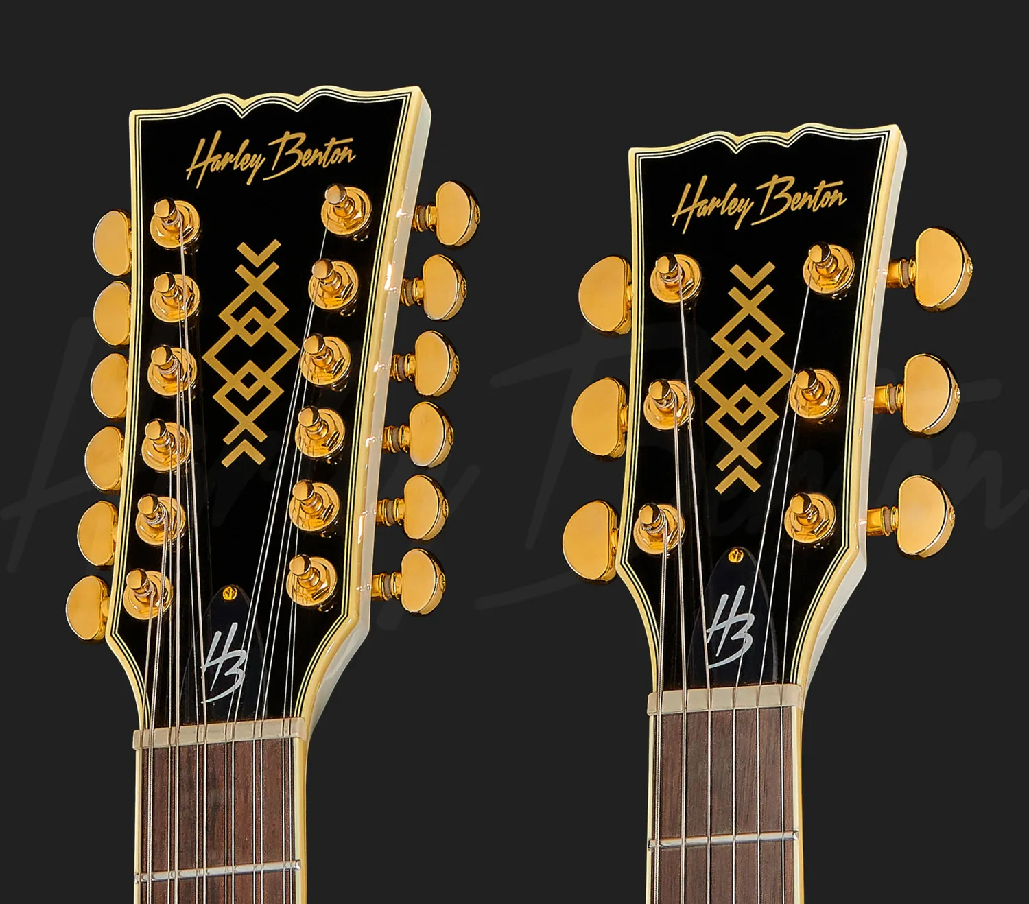 Harley Benton DC-Custom II 612 Doppelhals-Gitarre weiß