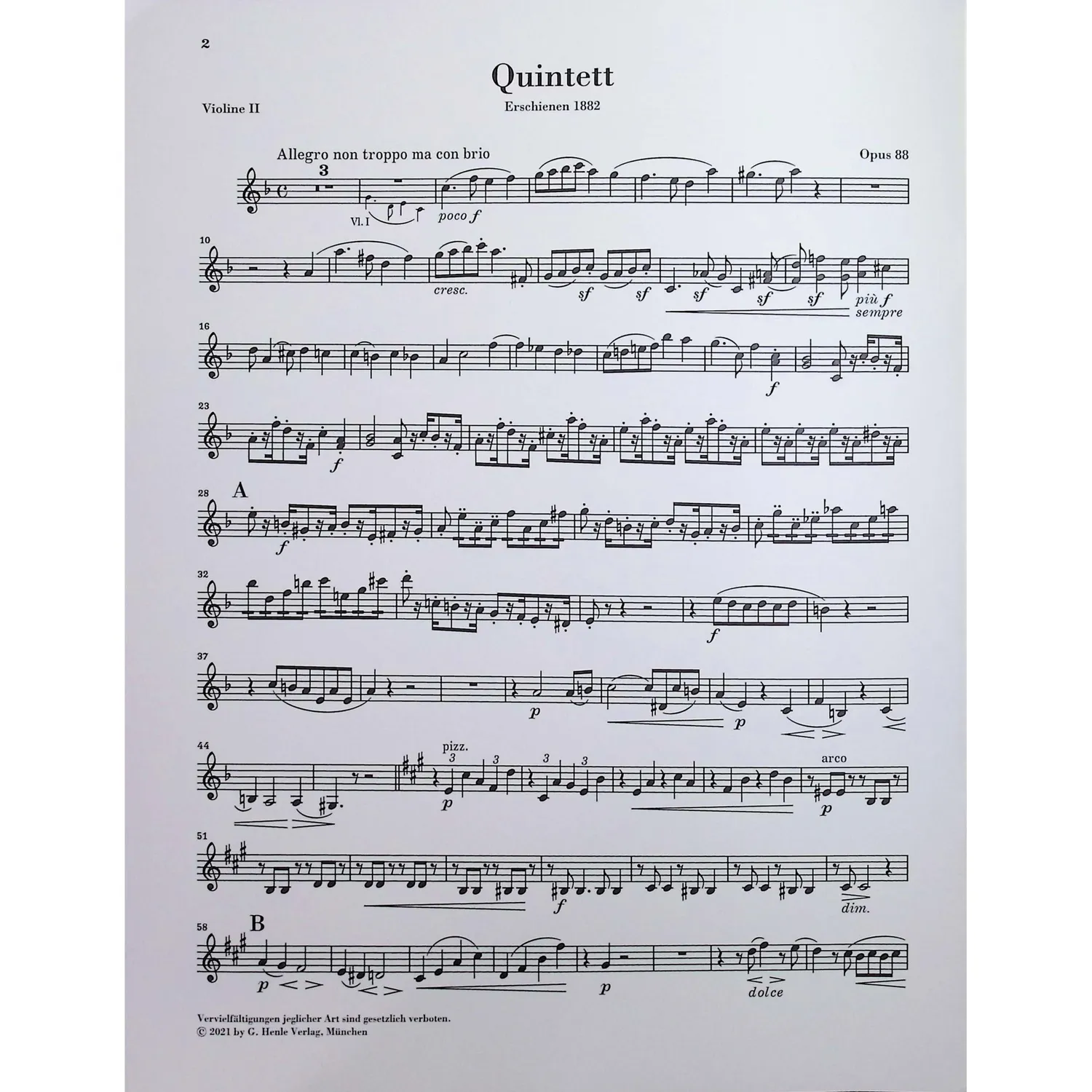 Shar Music Streichquintett Nr 1 Brahms Noten Henle Urtext