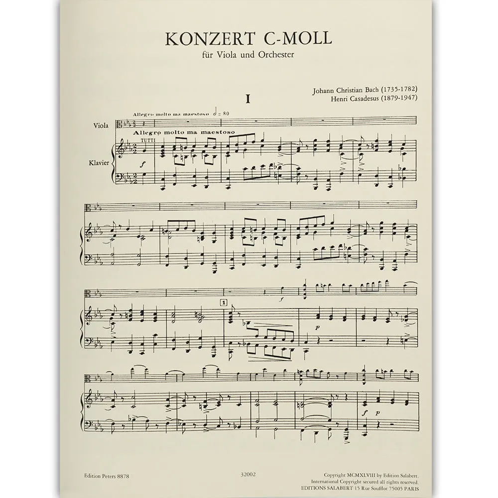 Peters Casadesus Konzert c-Moll Viola Noten Klavier Auszug