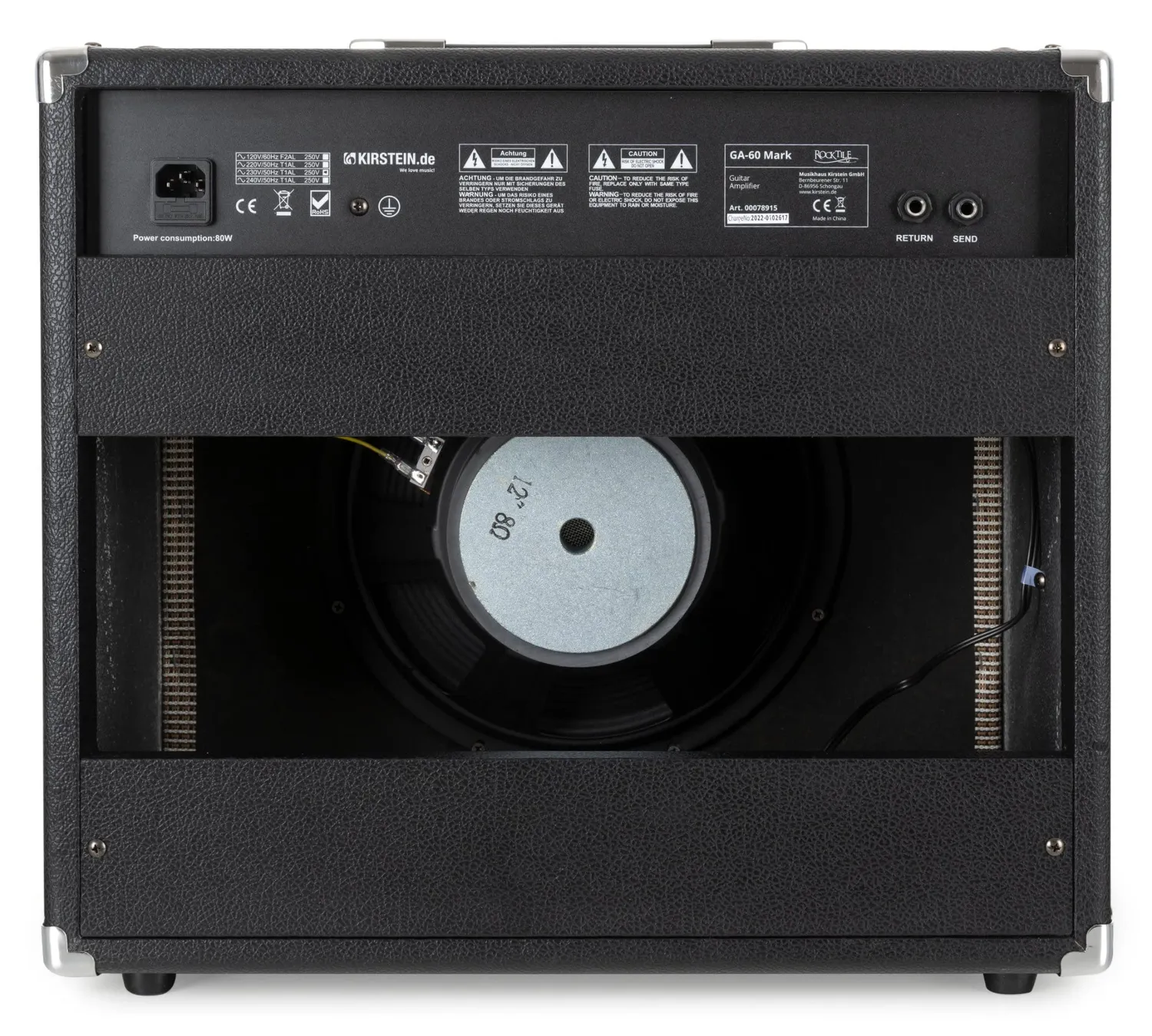 Rocktile GA-60 Mark Gitarrenverstärker 60 Watt Schwarz mit Hall