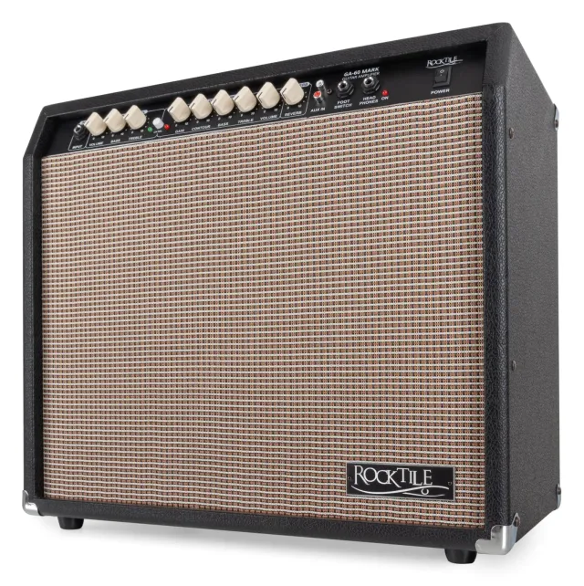 Rocktile GA-60 Mark Gitarrenverstärker 60 Watt Schwarz mit Hall