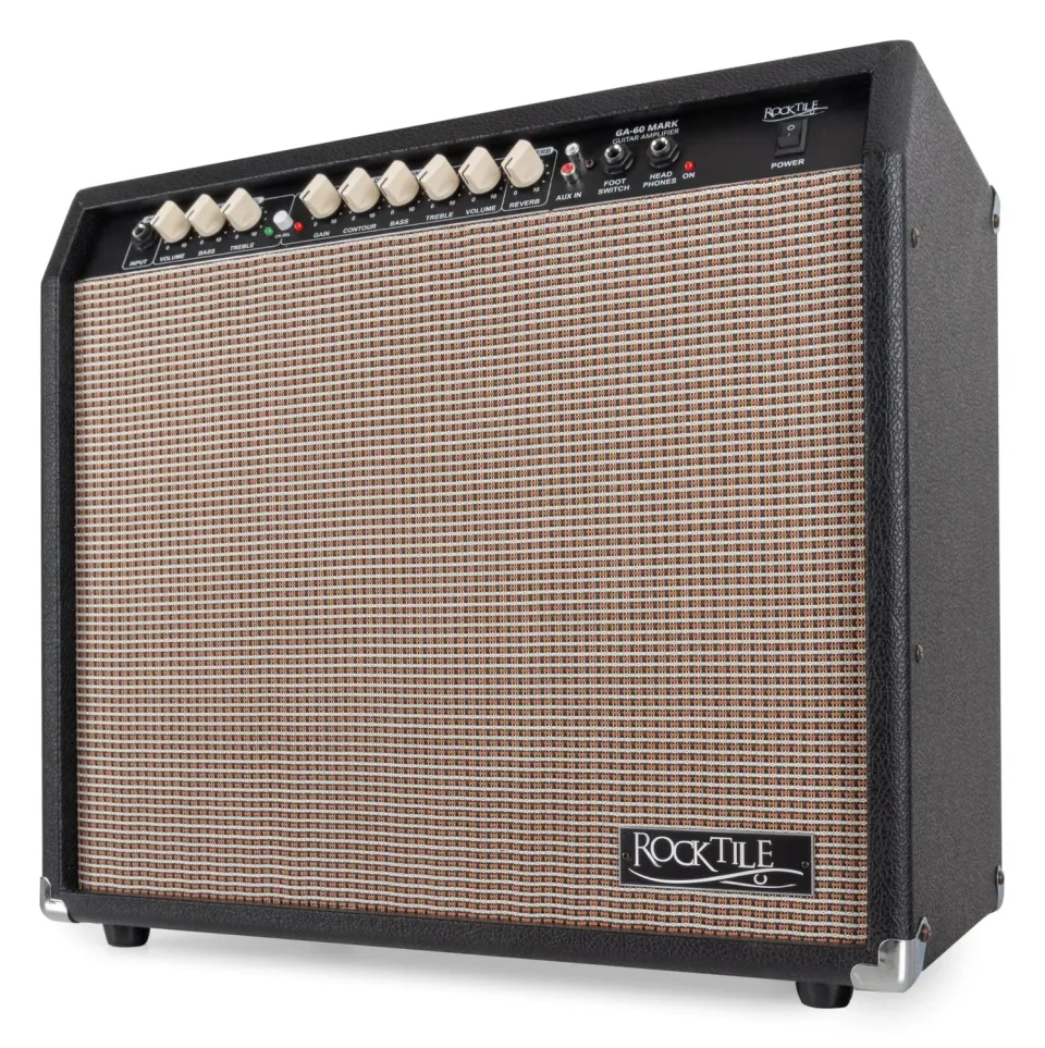 Rocktile GA-60 Mark Gitarrenverstärker 60 Watt Schwarz mit Hall