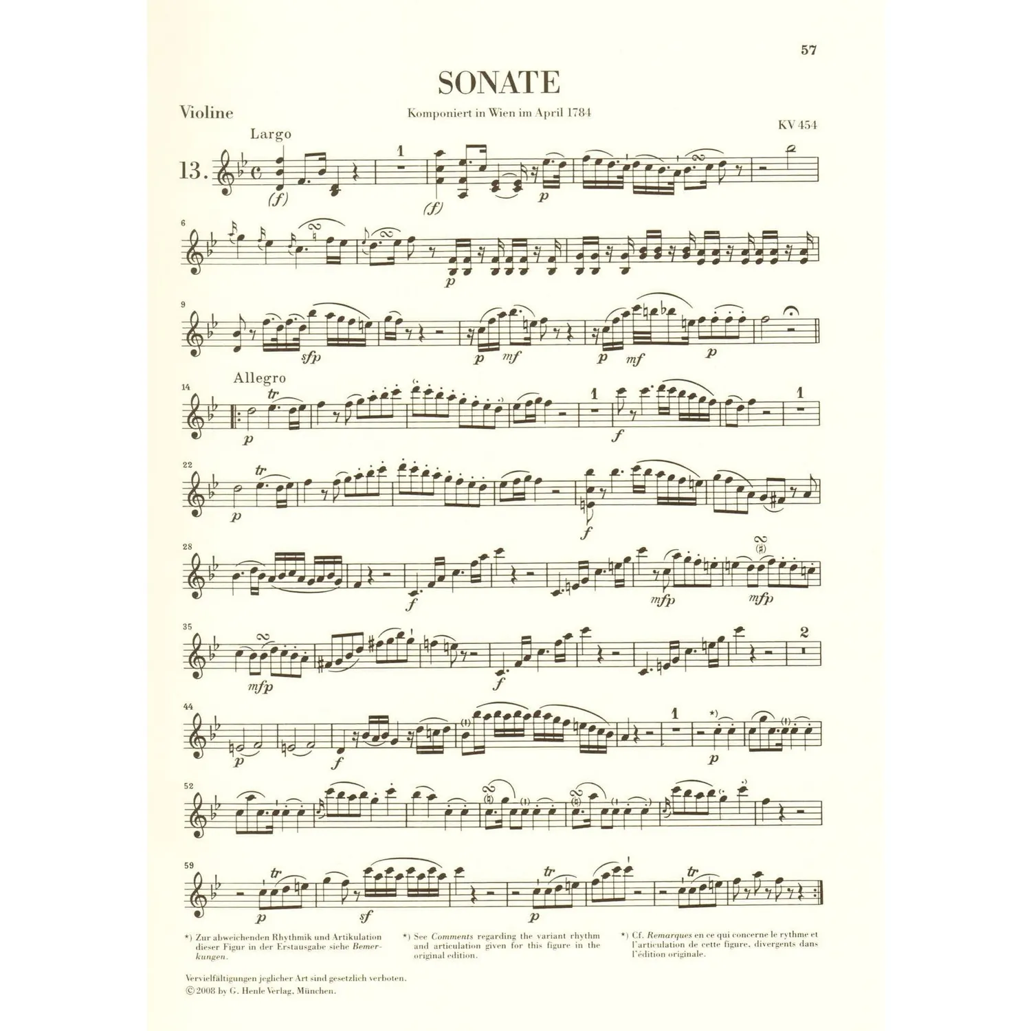 Mozart Violinsonaten Band 3 Violine Klavier Henle Urtext