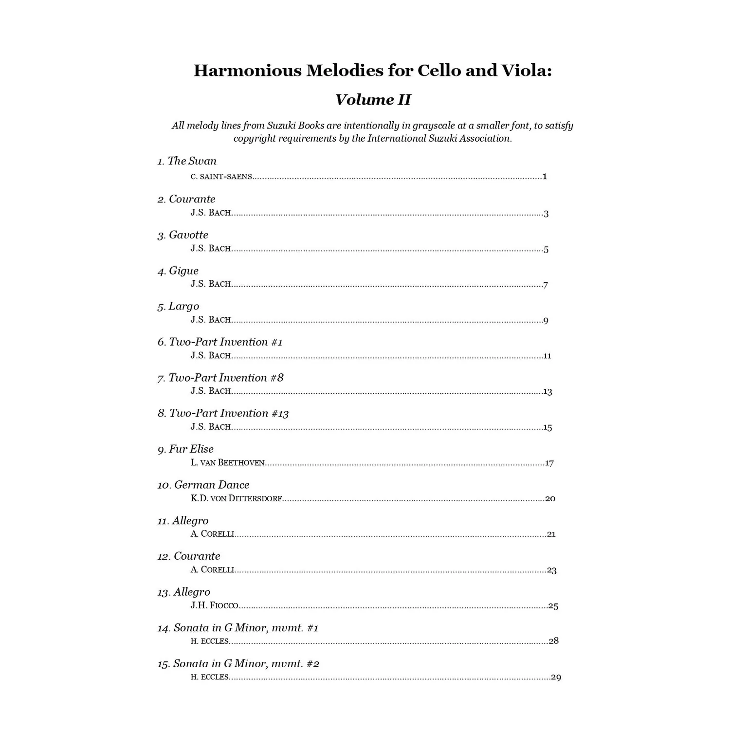 Yasuda Harmonious Melodies Volume II Noten Download Cello Viola