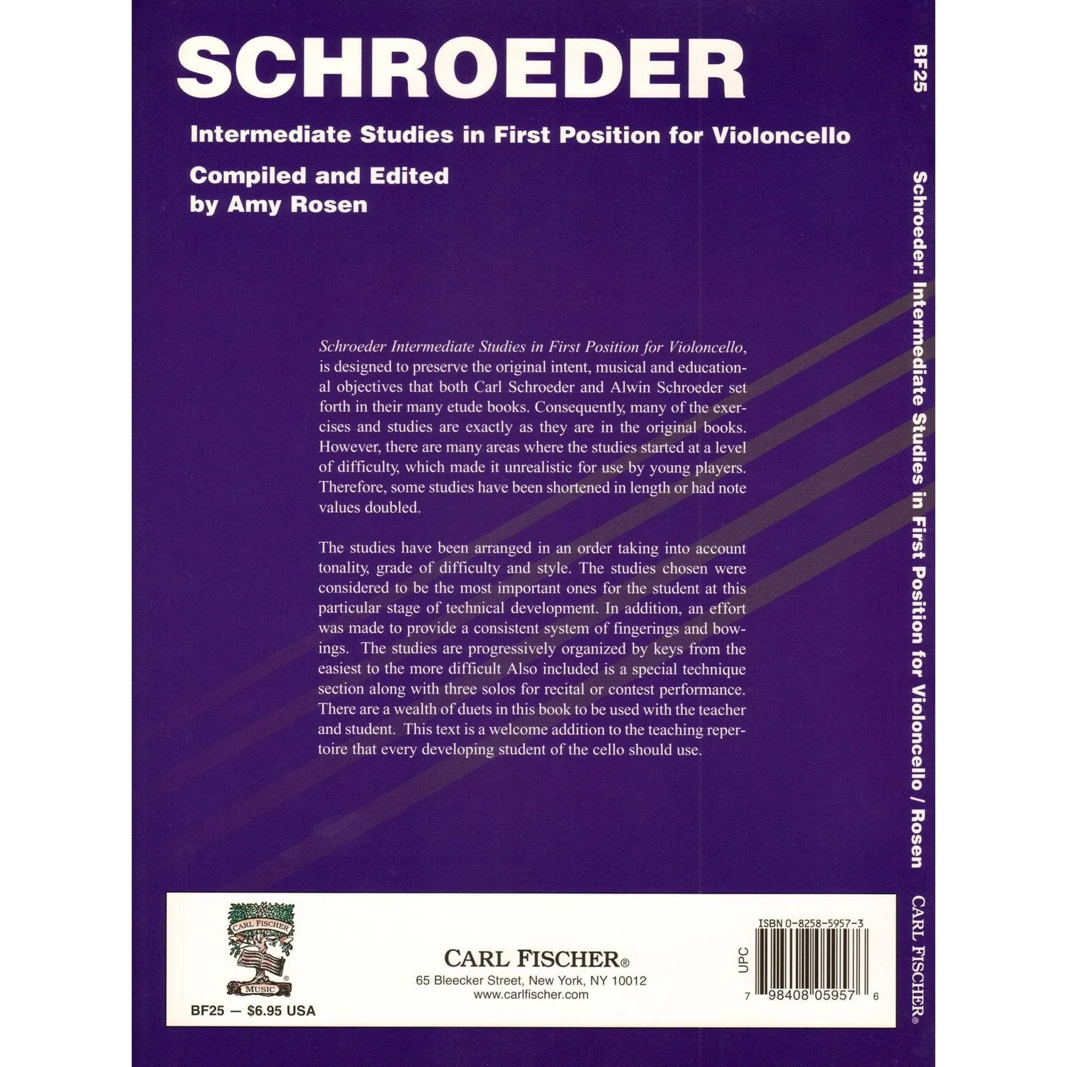 Carl Fischer Schroeder Rosen Etüden 1. Lage Noten Cello