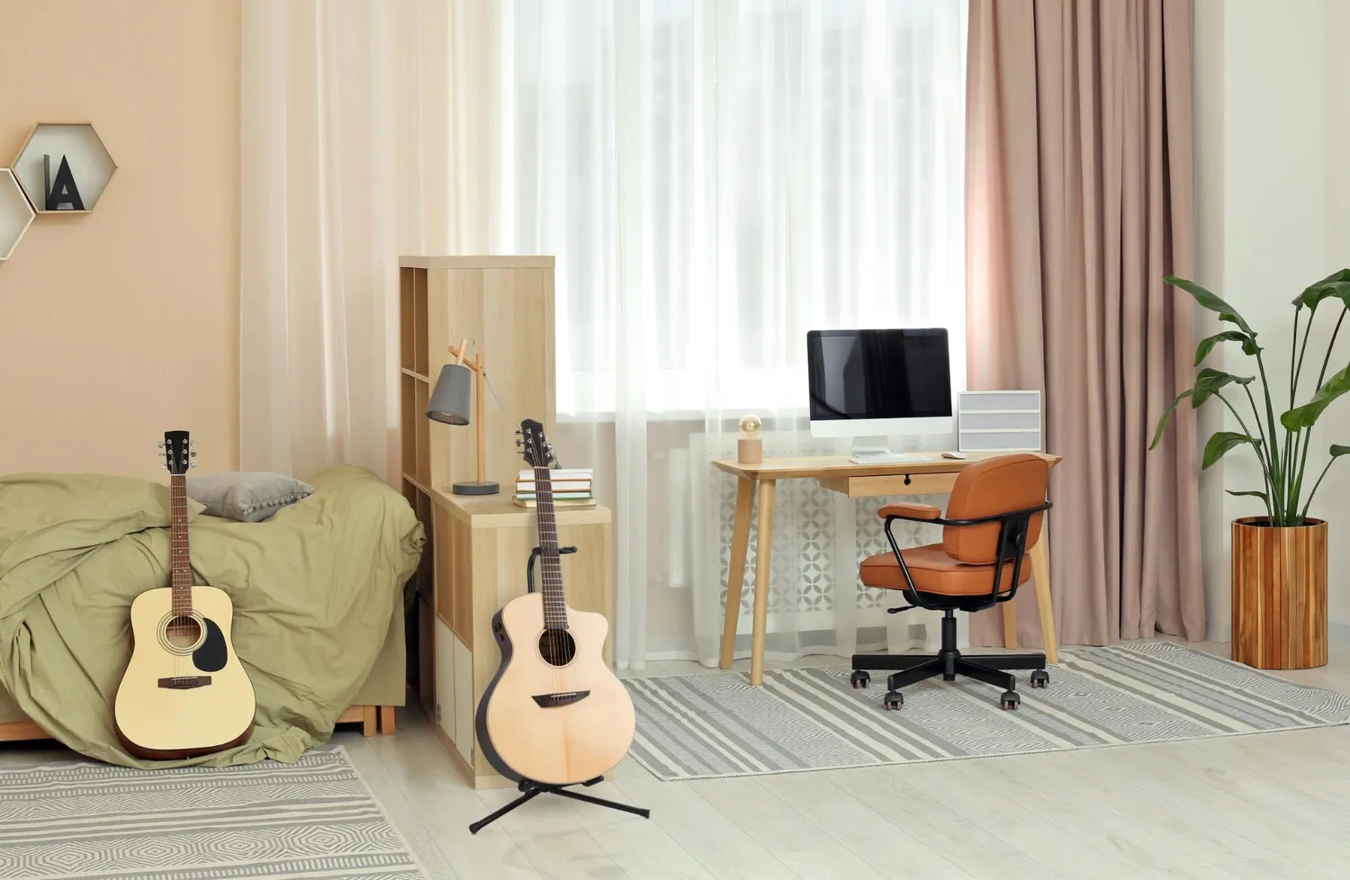 Rocktile GSN-01 Gitarrenständer Schwarz höhenverstellbar