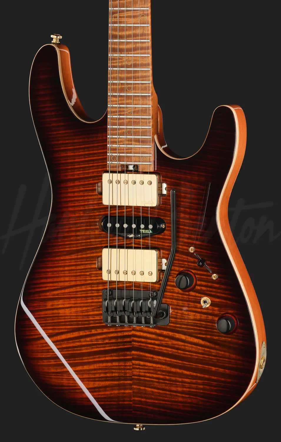 Harley Benton Fusion-IV HSH E-Gitarre Ahorn Bengal Burst