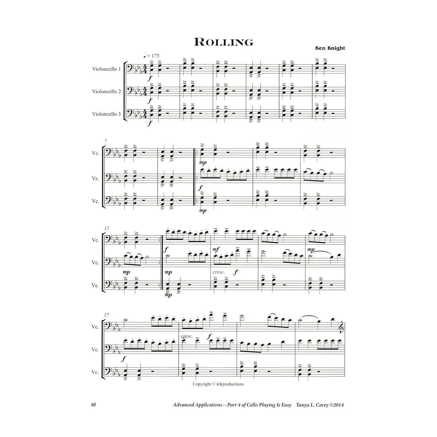 Carey Cello Playing Is Easy 4 Celloschule Fortgeschrittene