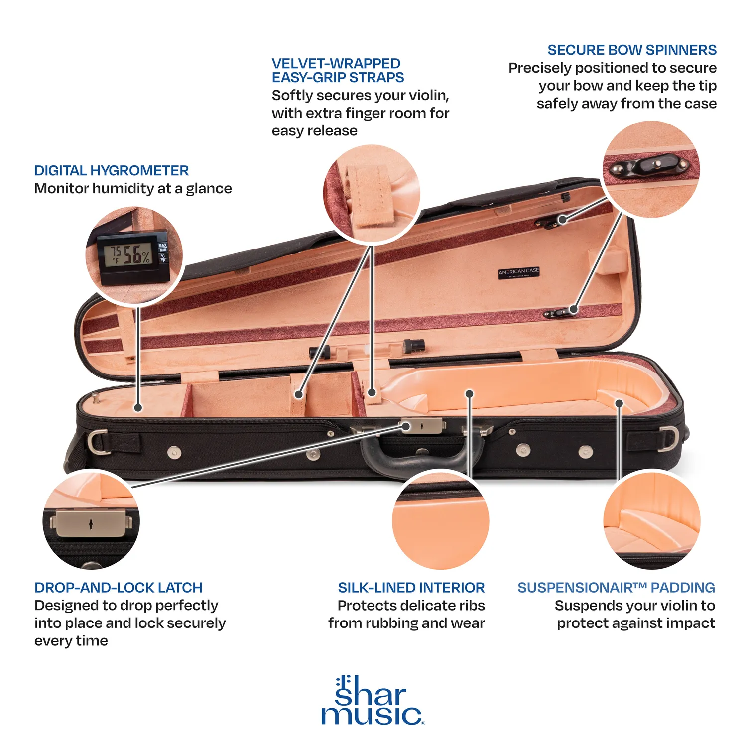 American Case Continental Dart Signature Geigenkasten Champagner
