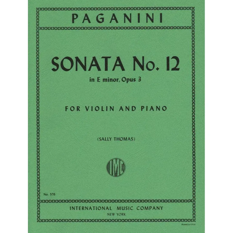 Shar Music Paganini Sonate Nr.12 e-moll Op.3 Noten Violine Klavier