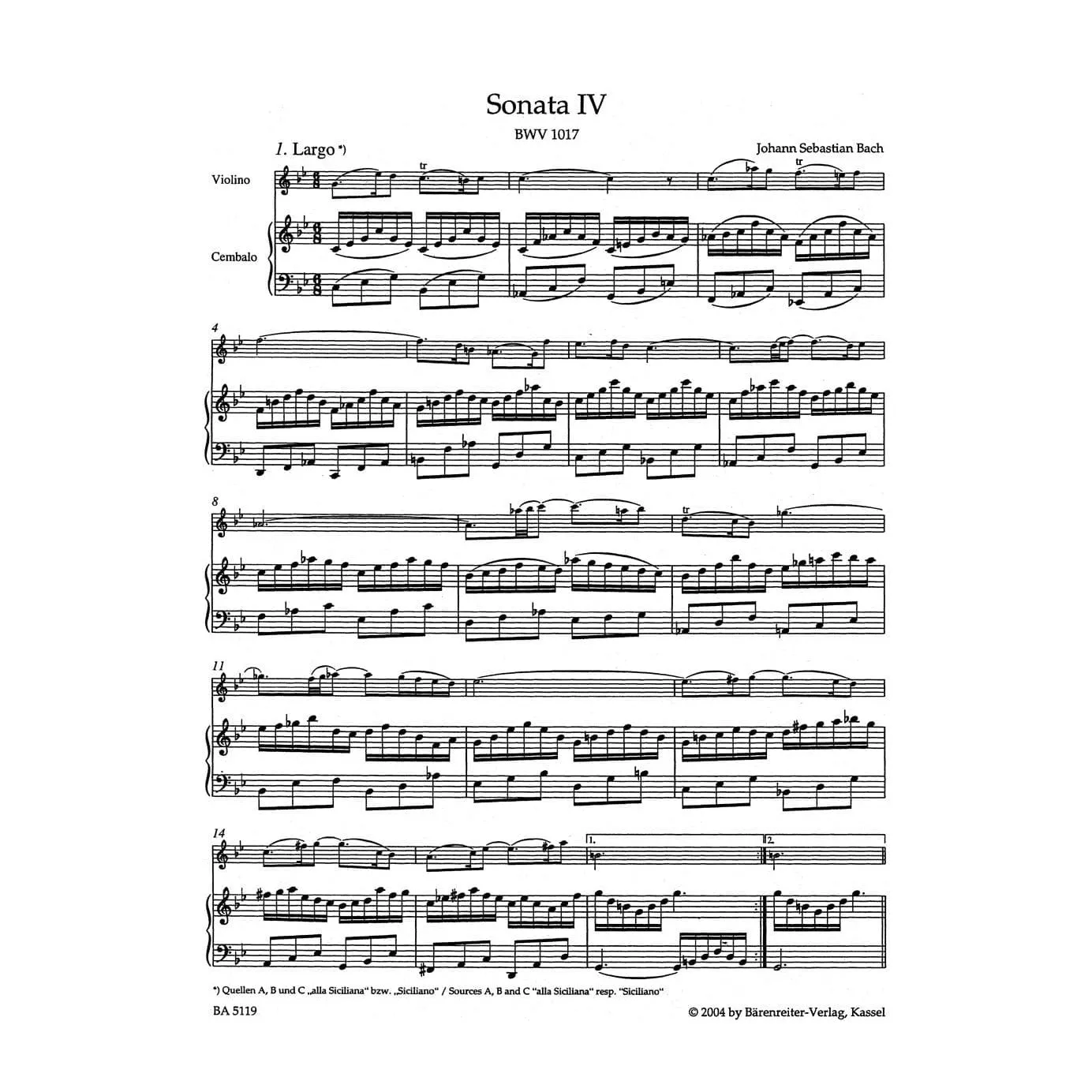 Shar Music Bach 6 Sonaten BWV 1017-1019 Vol.2 Noten Violine Urtext