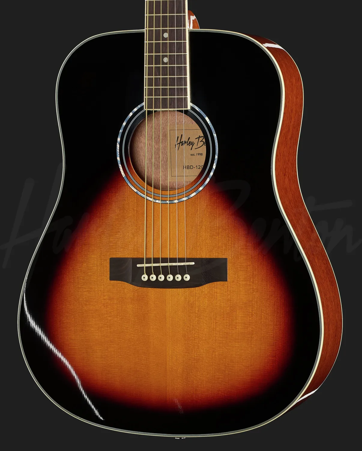 Harley Benton Custom Line D-120 VS Westerngitarre Vintage Sunburst