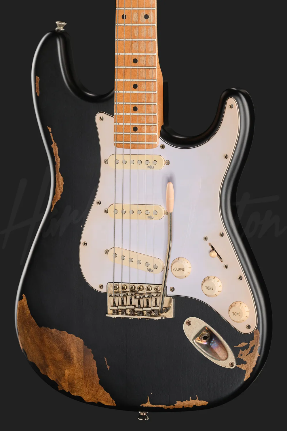 Harley Benton ST-62HA E-Gitarre Black Heavy Aged Relic