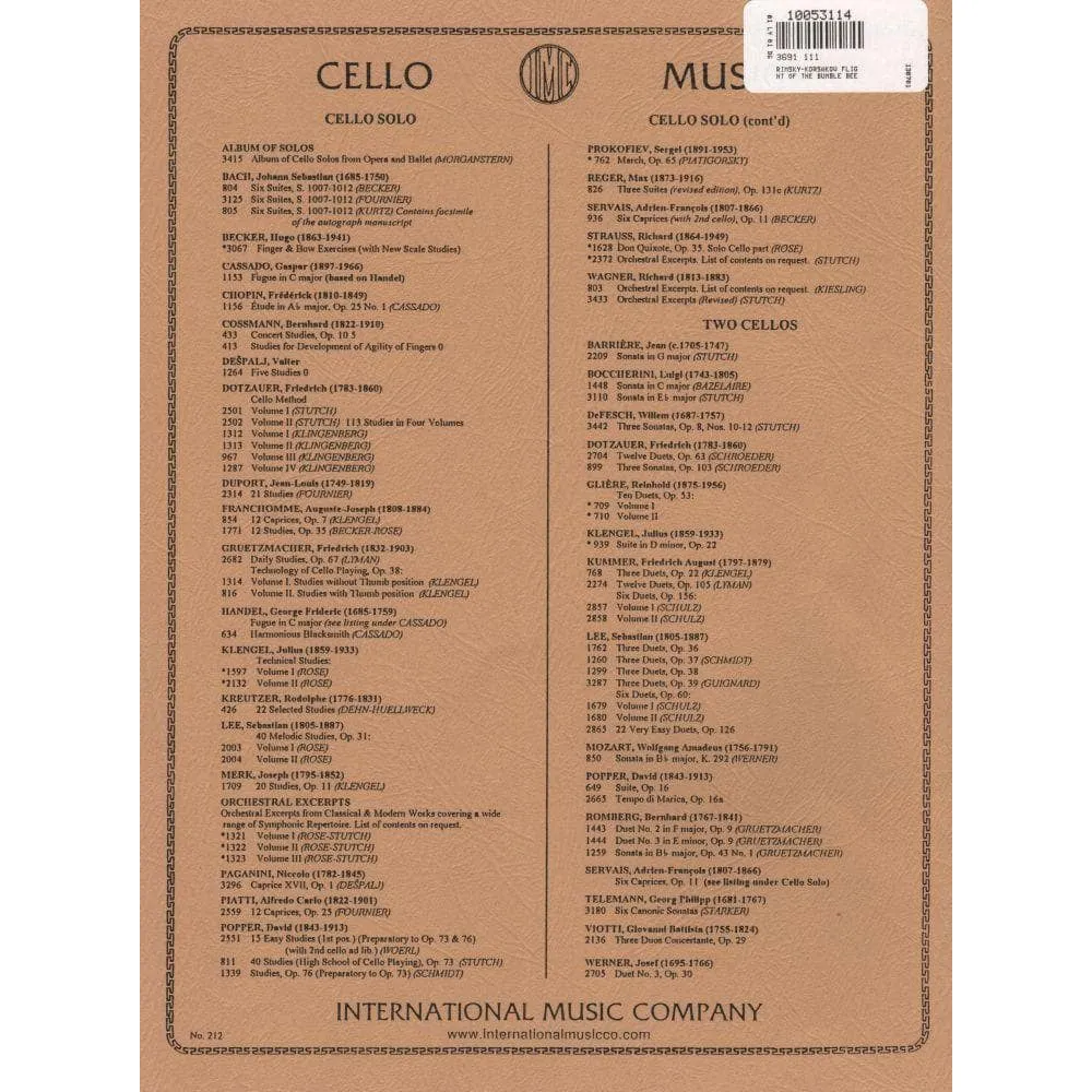 International Hummelflug Cello Noten Klavier Rose