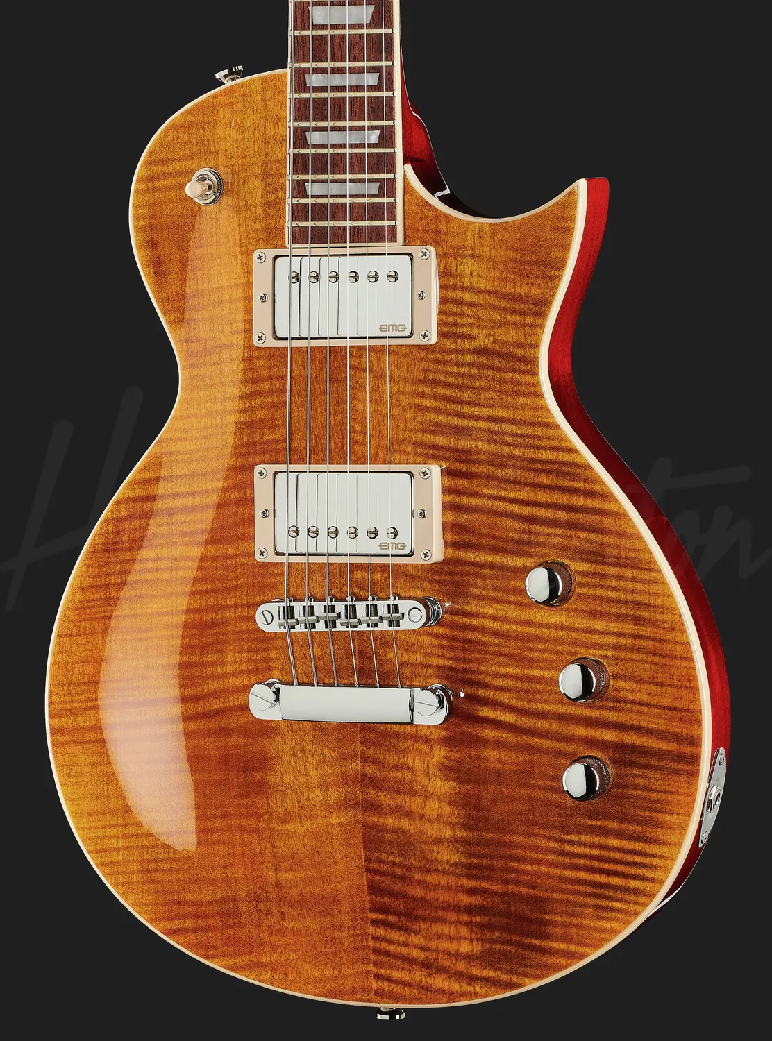 Harley Benton Deluxe Series SC-Custom Plus EMG E-Gitarre Trans Brown