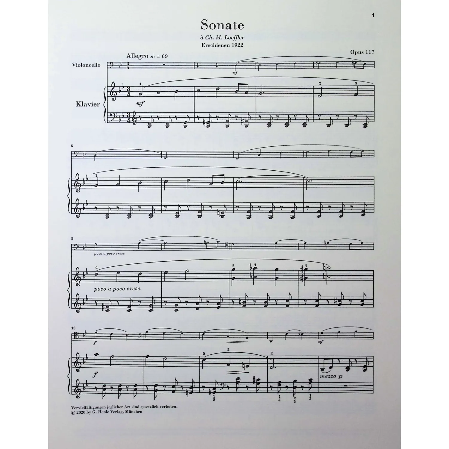 Shar Music Fauré Sonate Nr. 2 g-moll op. 117 Cello Noten Klavier
