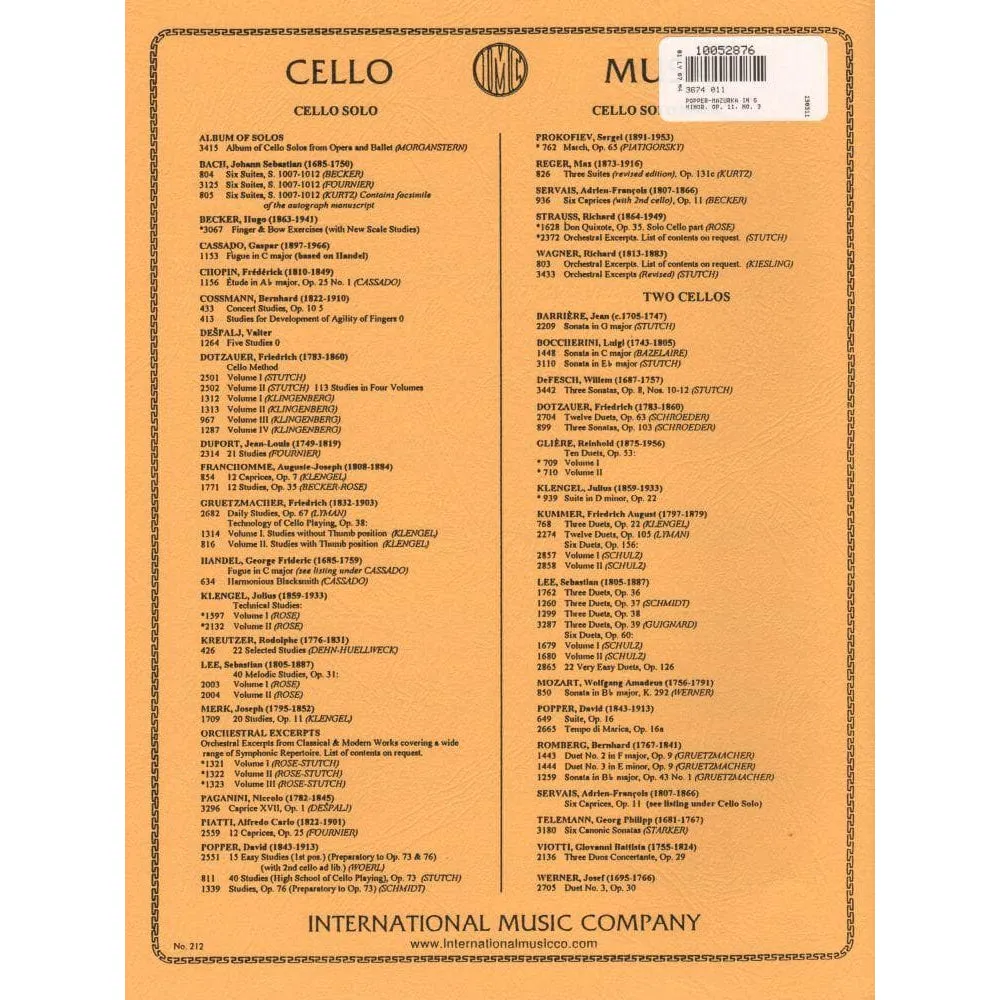 Shar Music Popper Mazurka g-Moll Op 11 Nr 3 Cello Klaviernoten