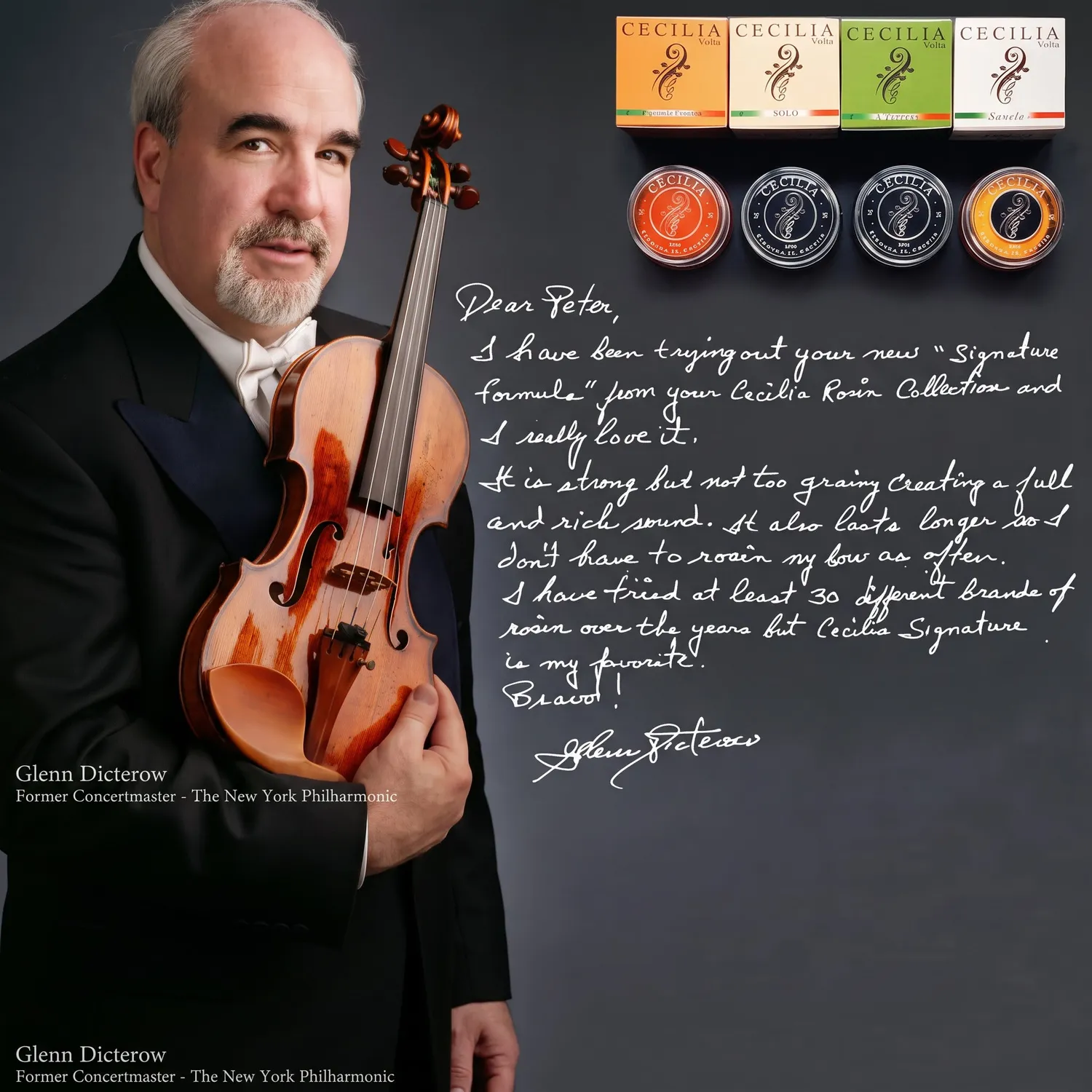 Cecilia Solo Violinkolophonium Half Cake kraftvoll