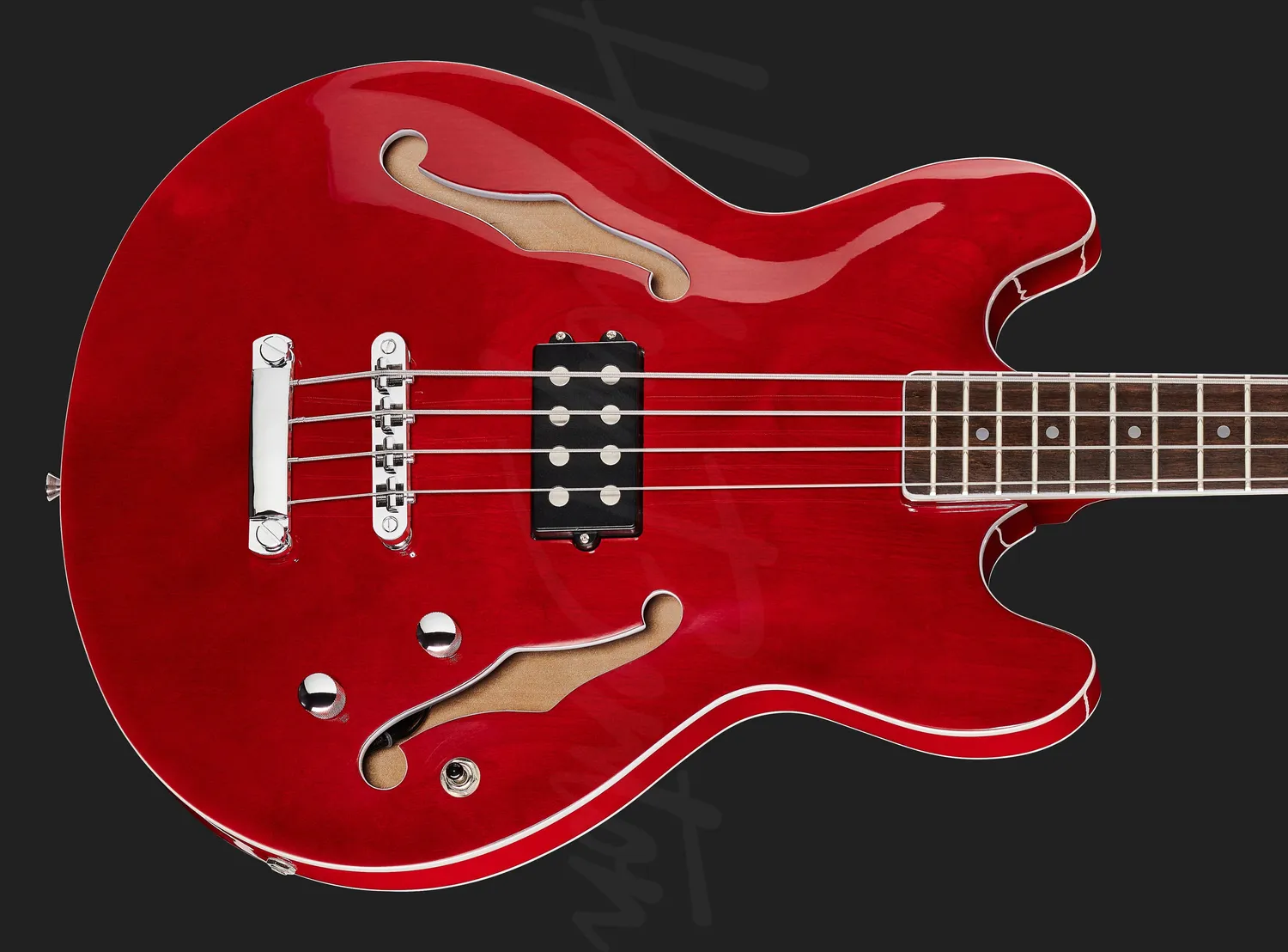 Harley Benton Vintage HB-50 Cherry Red Halbakustik-Bass Ahorn