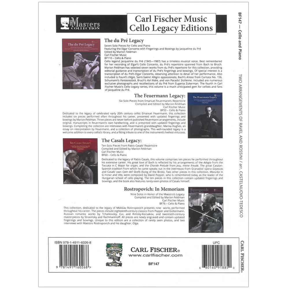Shar Music Castelnuovo-Tedesco Ravel Rossini Cello Klavier Noten