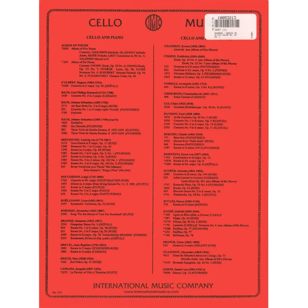 Shar Music Romberg Cello-Sonate B-Dur op. 43 Nr. 1 Noten Cello Klavier