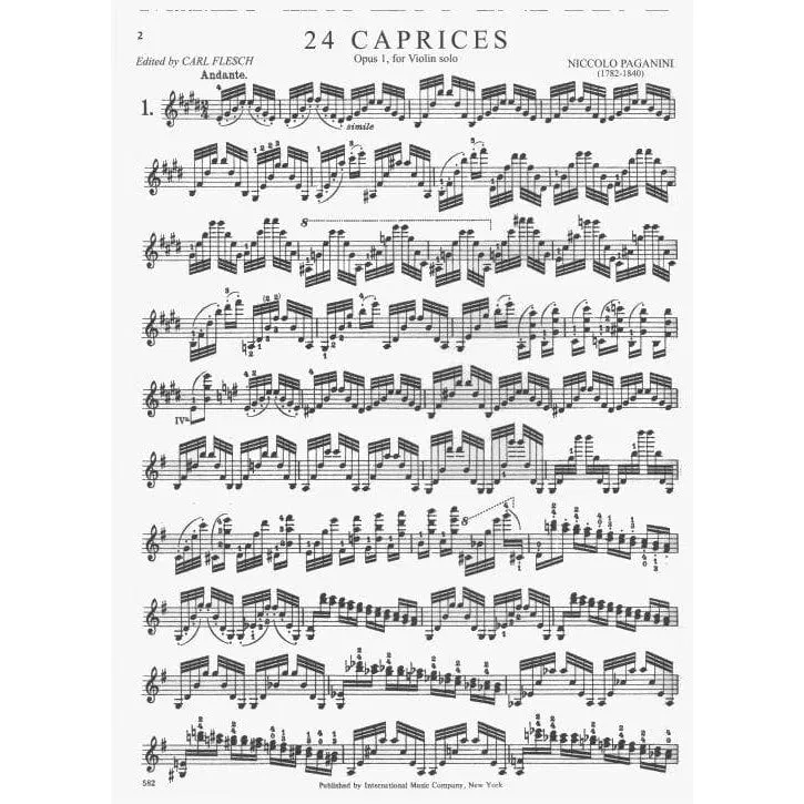 International Paganini Op 1 Violin Noten 24 Capricen