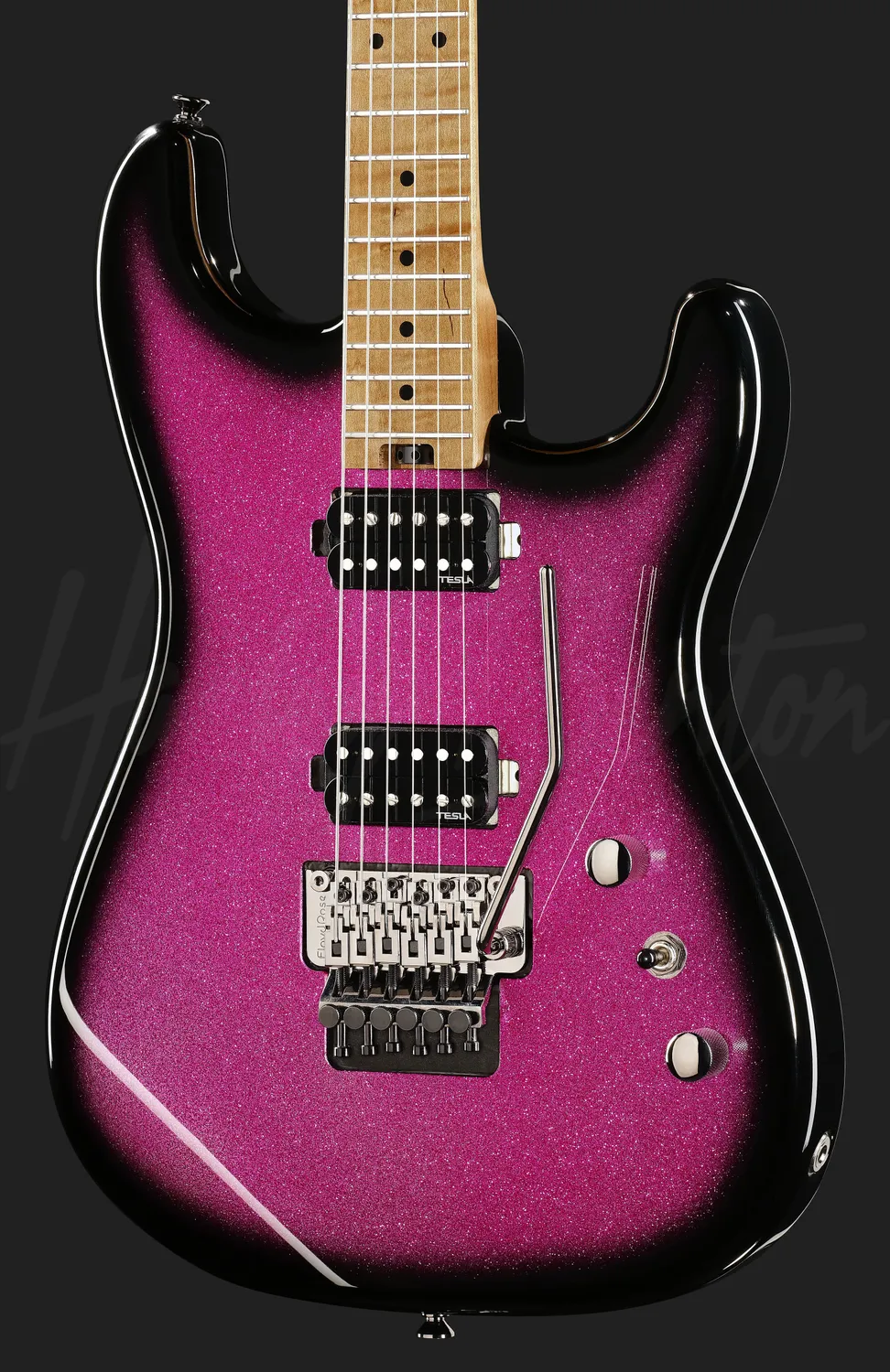 Harley Benton Rock ST-80FR MN HH E-Gitarre Pink Sparkle Floyd Rose
