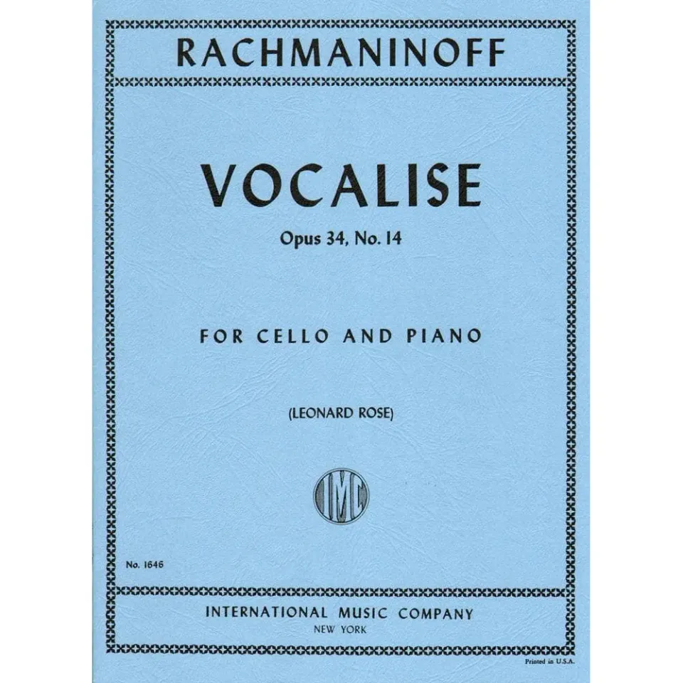 Shar Music Rachmaninoff Vocalise Op. 34/14 Noten Cello