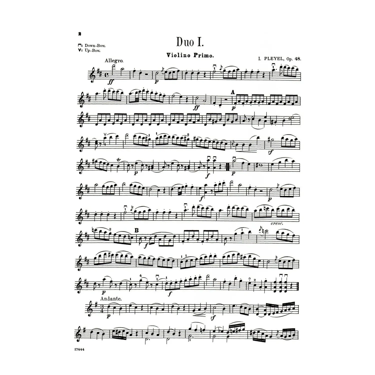 Shar Music Pleyel Sechs kleine Duette Op 48 Noten 2 Violinen