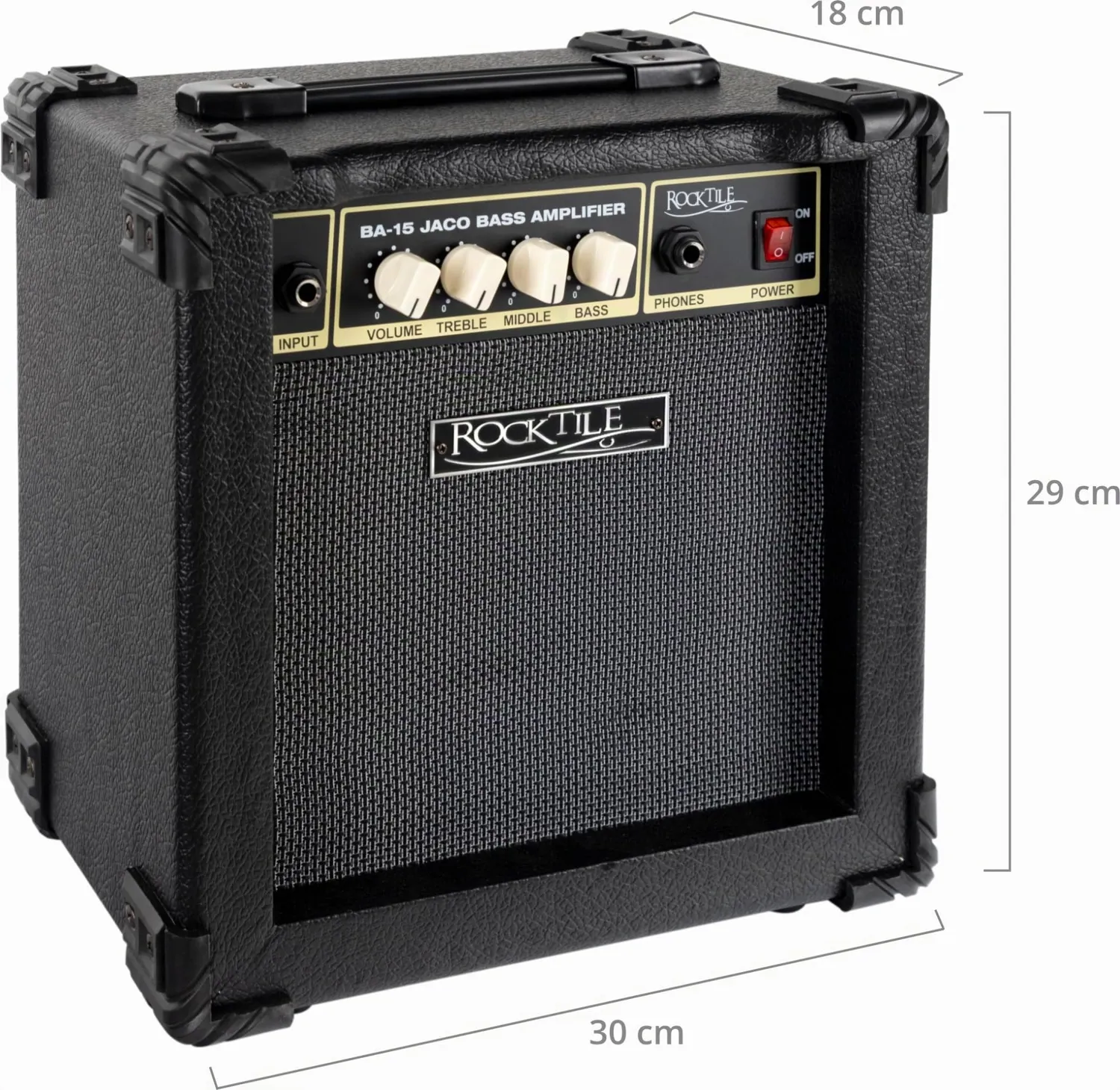 Rocktile BA-15 Jaco Basscombo Verstärker 15 Watt schwarz