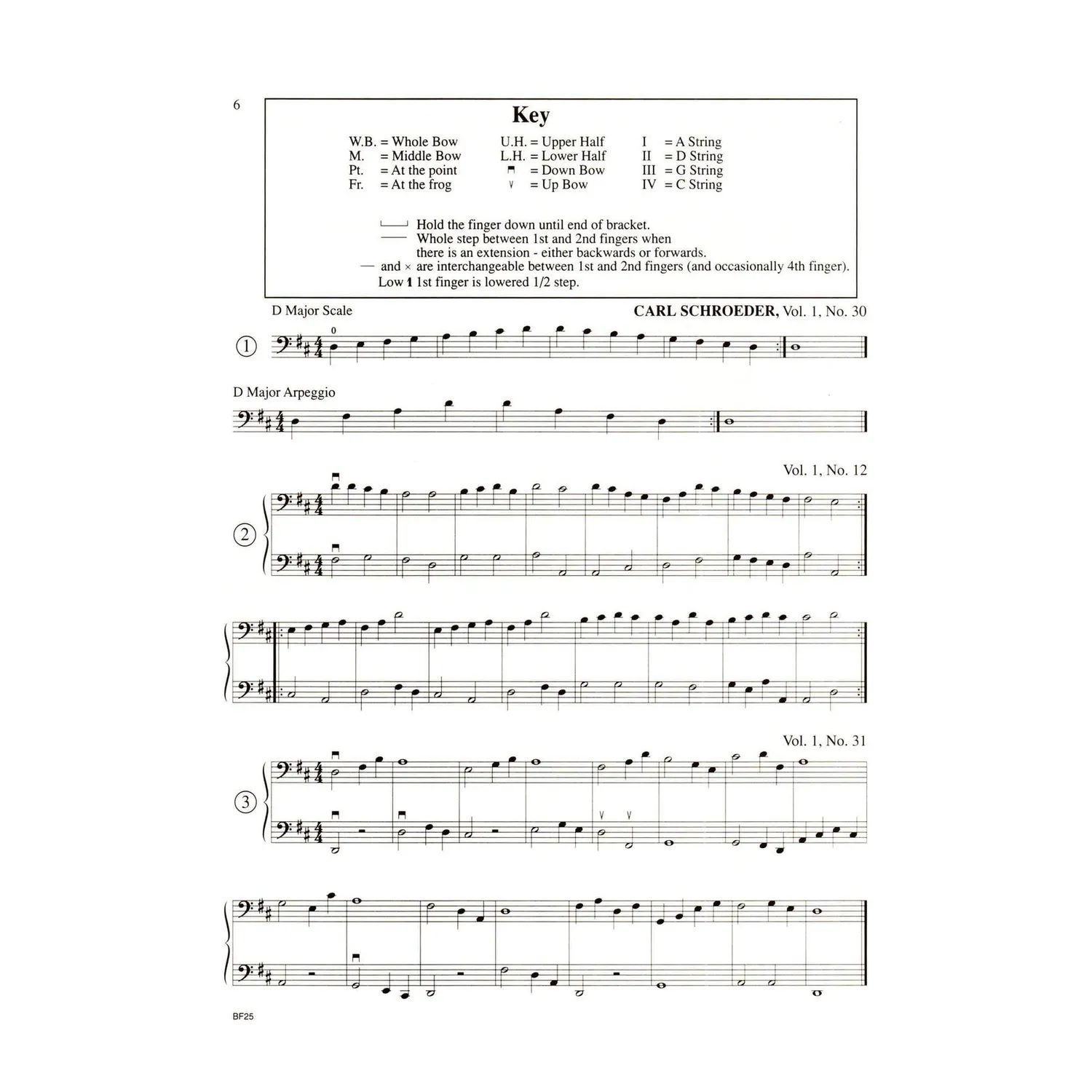 Carl Fischer Schroeder Rosen Etüden 1. Lage Noten Cello