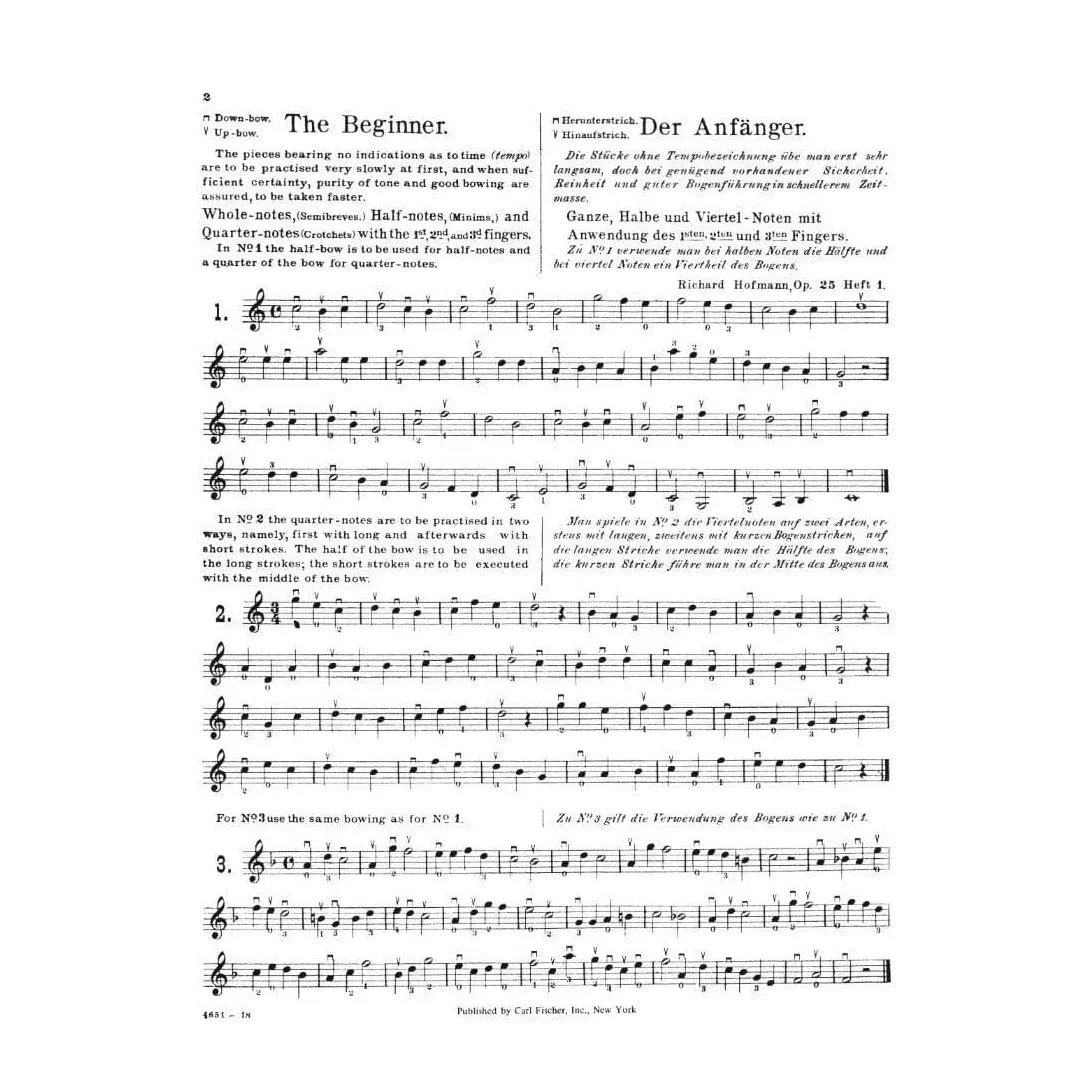 Shar Music Hofmann Op 25 Heft 1 Violinschule Noten solo
