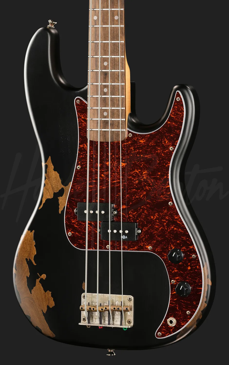 Harley Benton PB-62HA BK E-Bass Precision aged schwarz