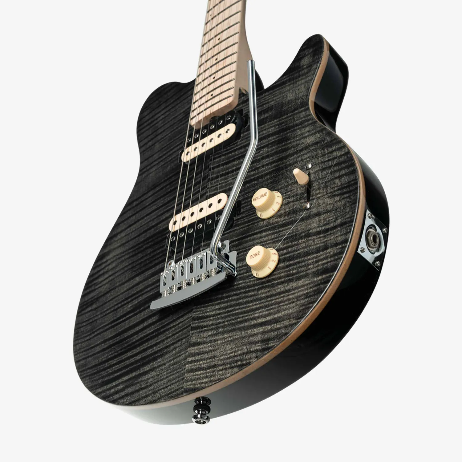 Sterling SUB Axis E-Gitarre Trans Black Ahorndecke