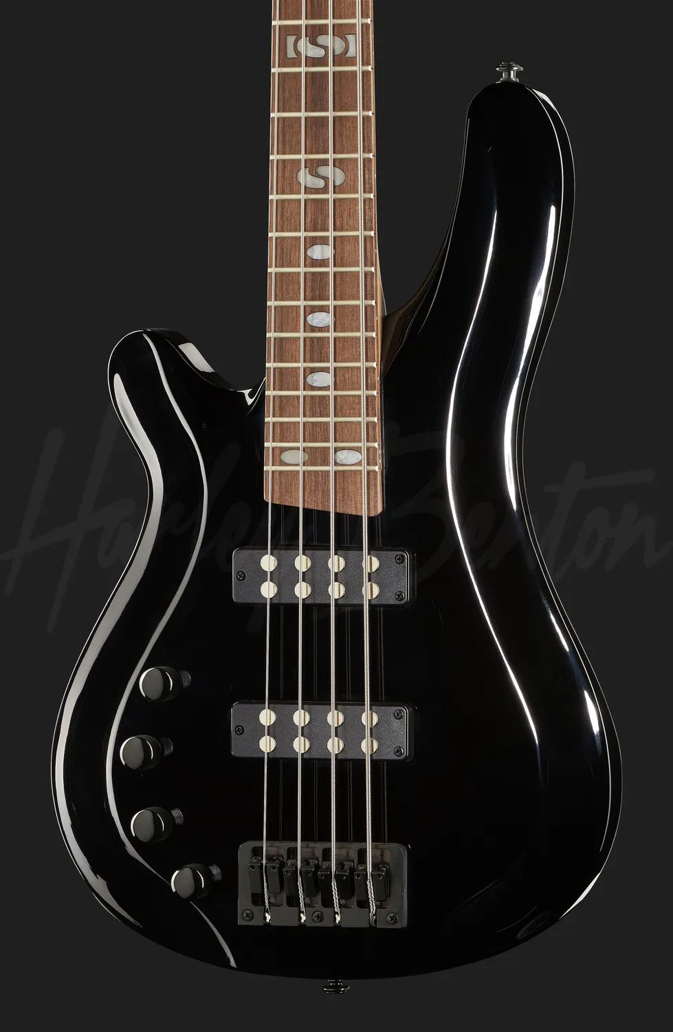 Harley Benton B-450LH E-Bass aktiv schwarz Linkshänder