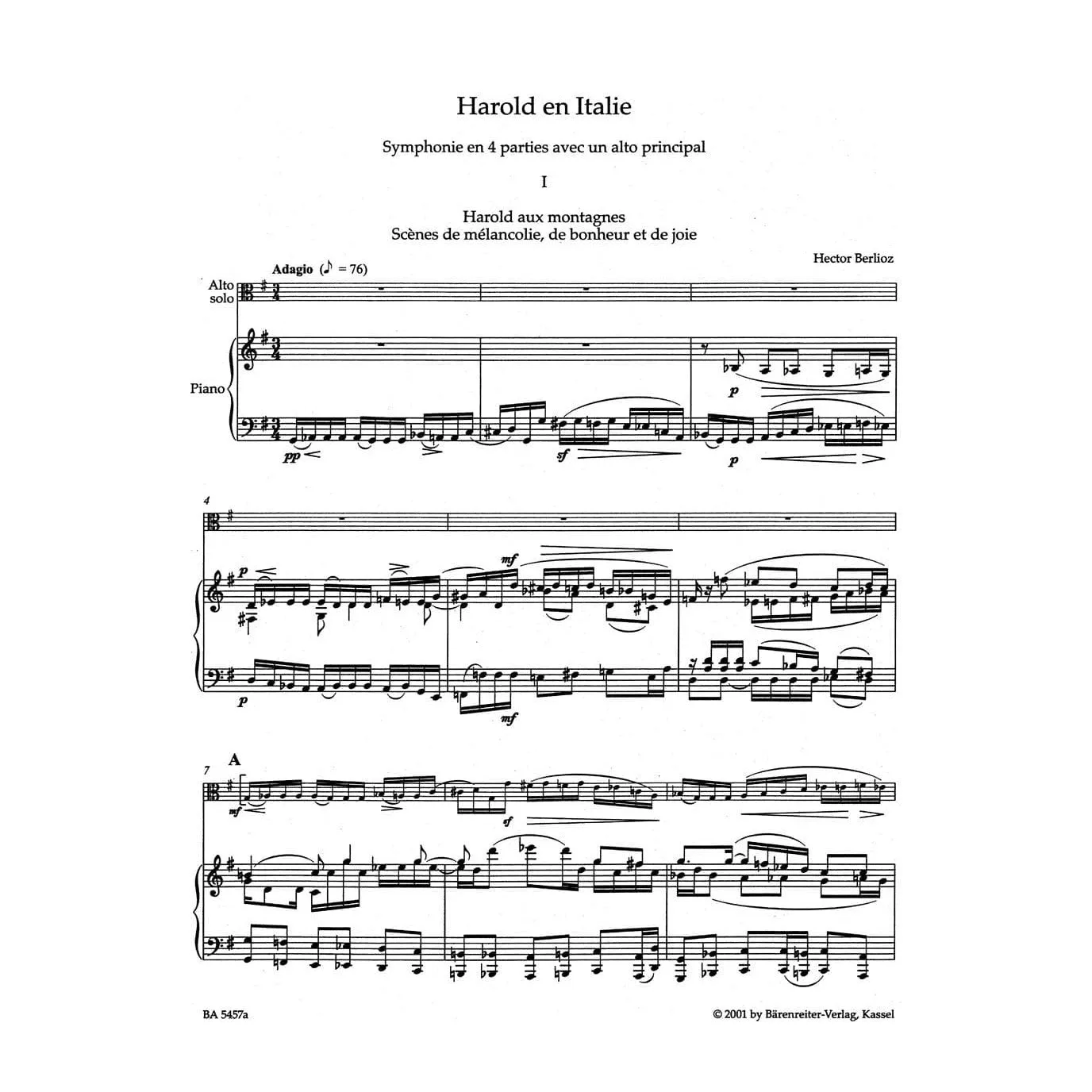 Berlioz Harold in Italien op. 16 Viola Klavier Urtext