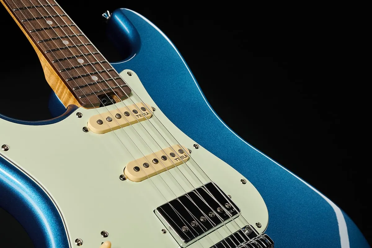 Harley Benton ST-Modern Plus HSS E-Gitarre Links Blau