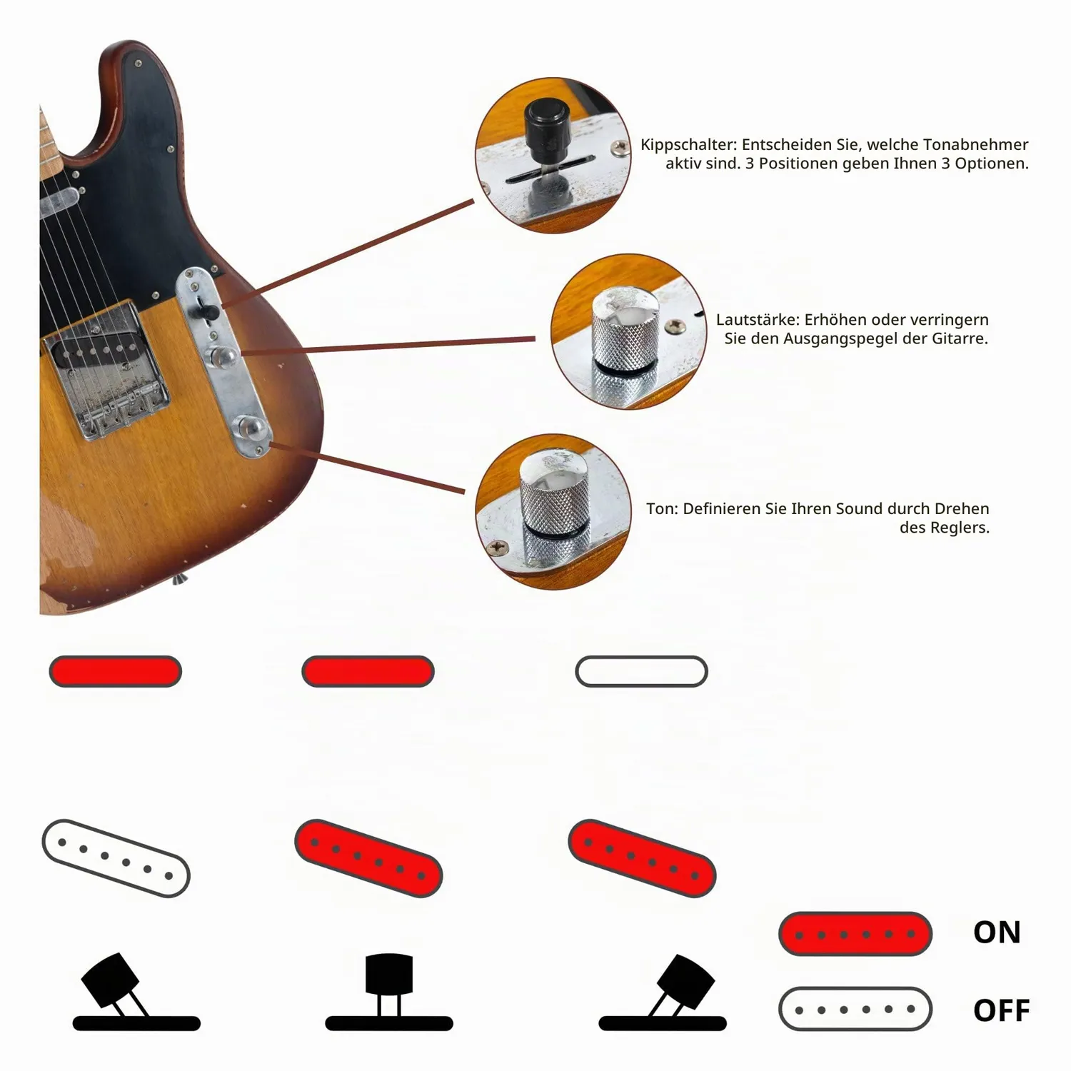 Rocktile Vinstage TL-RMAB E-Gitarre Antique Burst