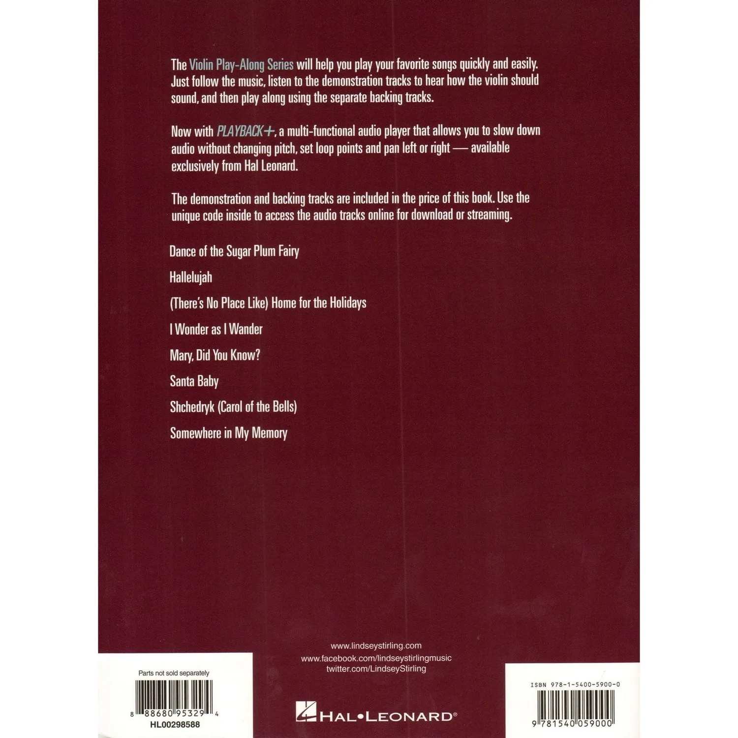 Hal Leonard Violin Play-Along Vol. 81 Geigennoten Lindsey Stirling Weihnachten