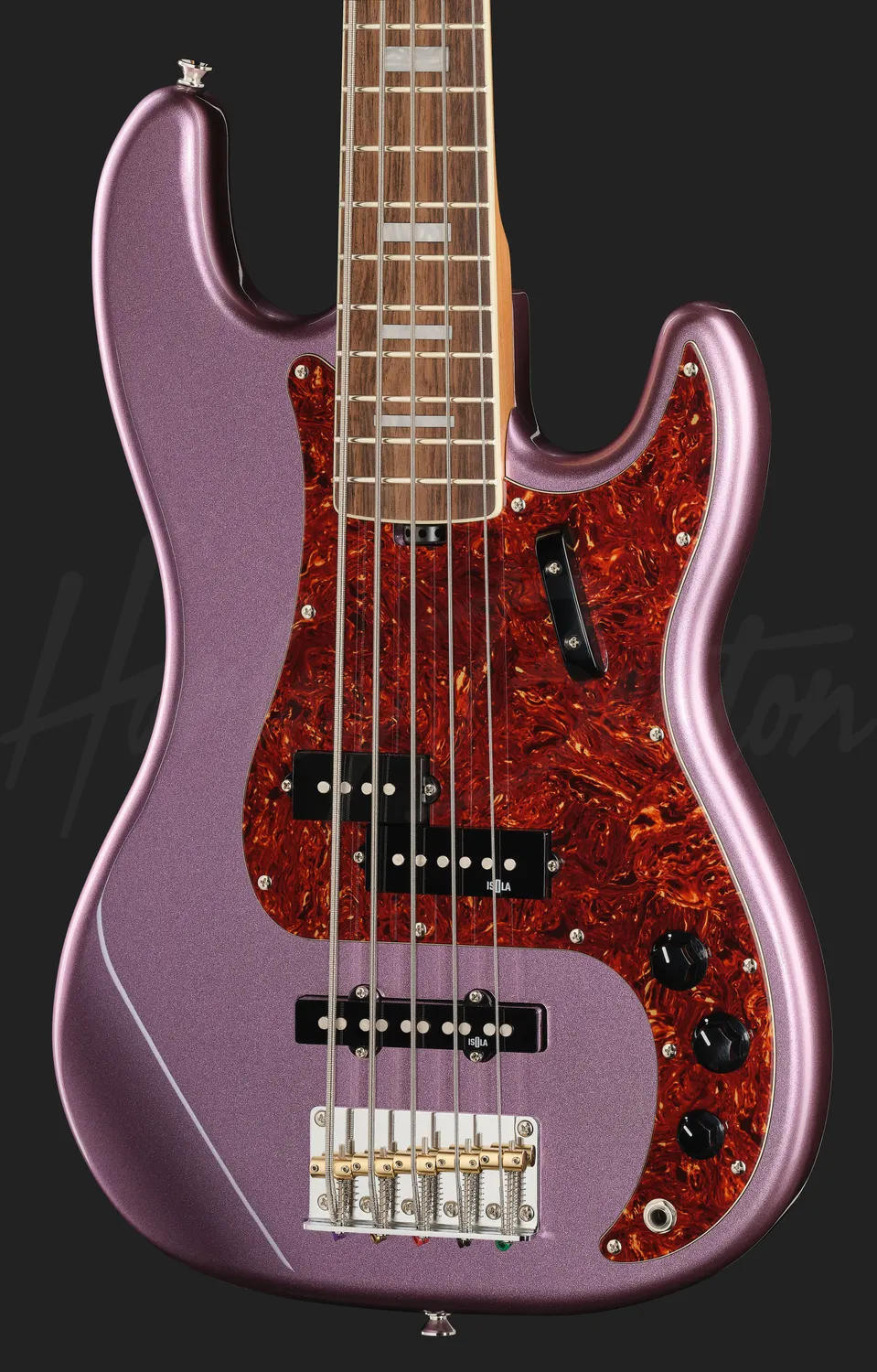 Harley Benton MV-5PJ E-Bass Burgundy Mist 5-saitig