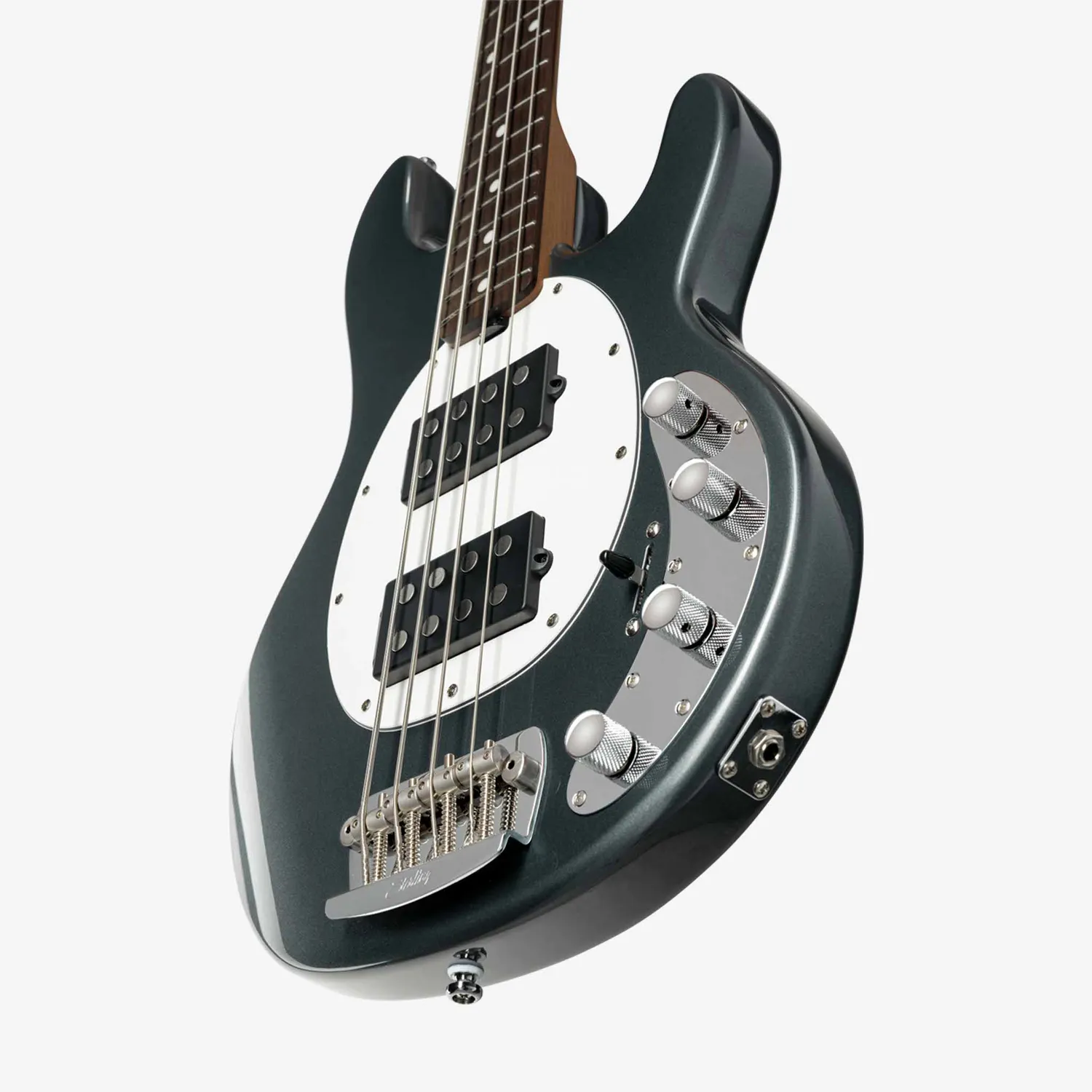 Sterling StingRay RAY34 HH E-Bass Charcoal Frost aktiv