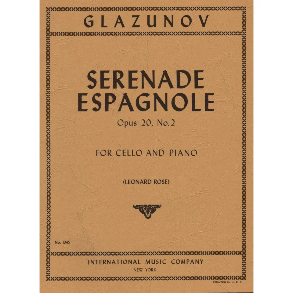 Glazunov Serenade Espagnole Op20 Nr2 Noten Cello