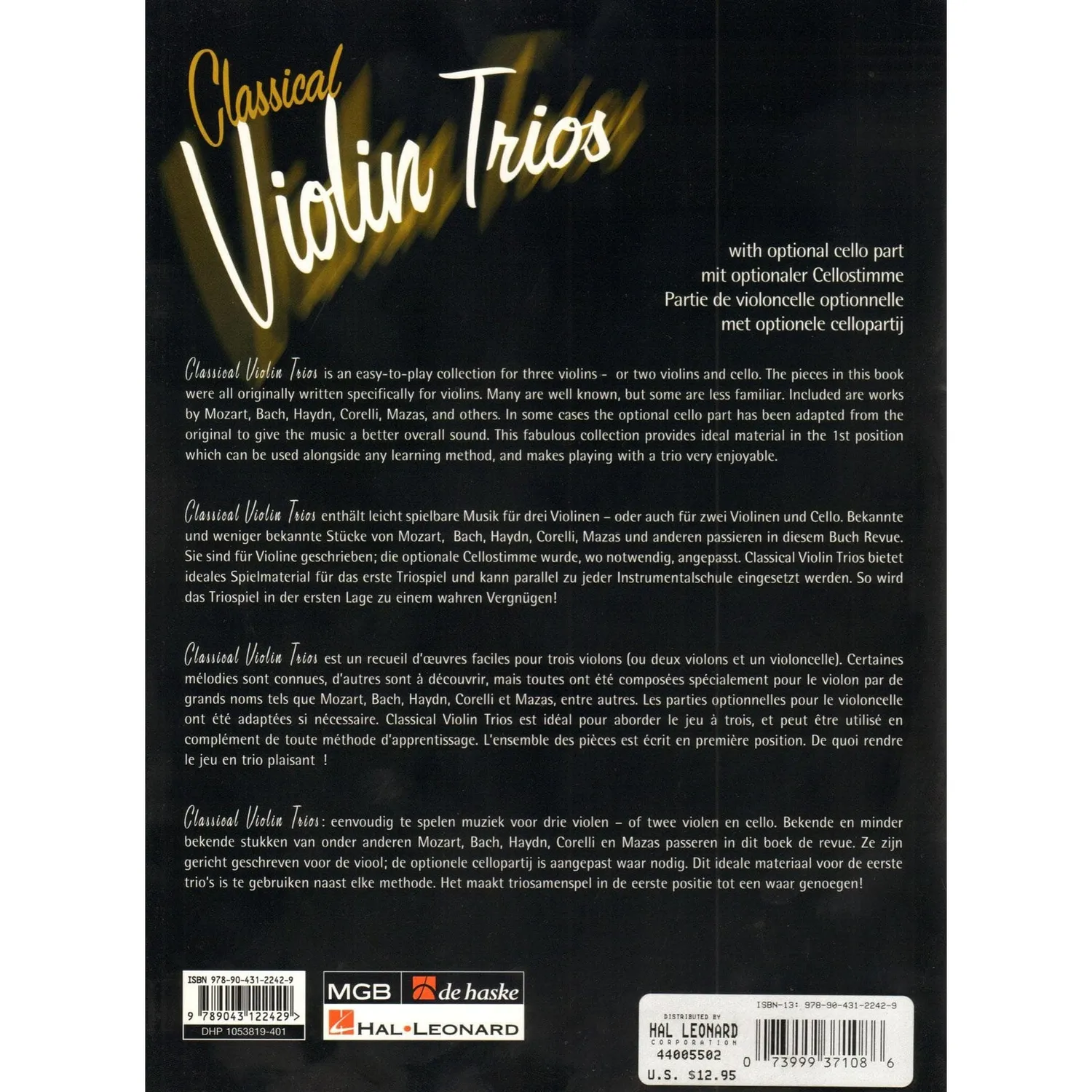 Shar Music Classical Violin Trios Noten 2 Violinen Cello