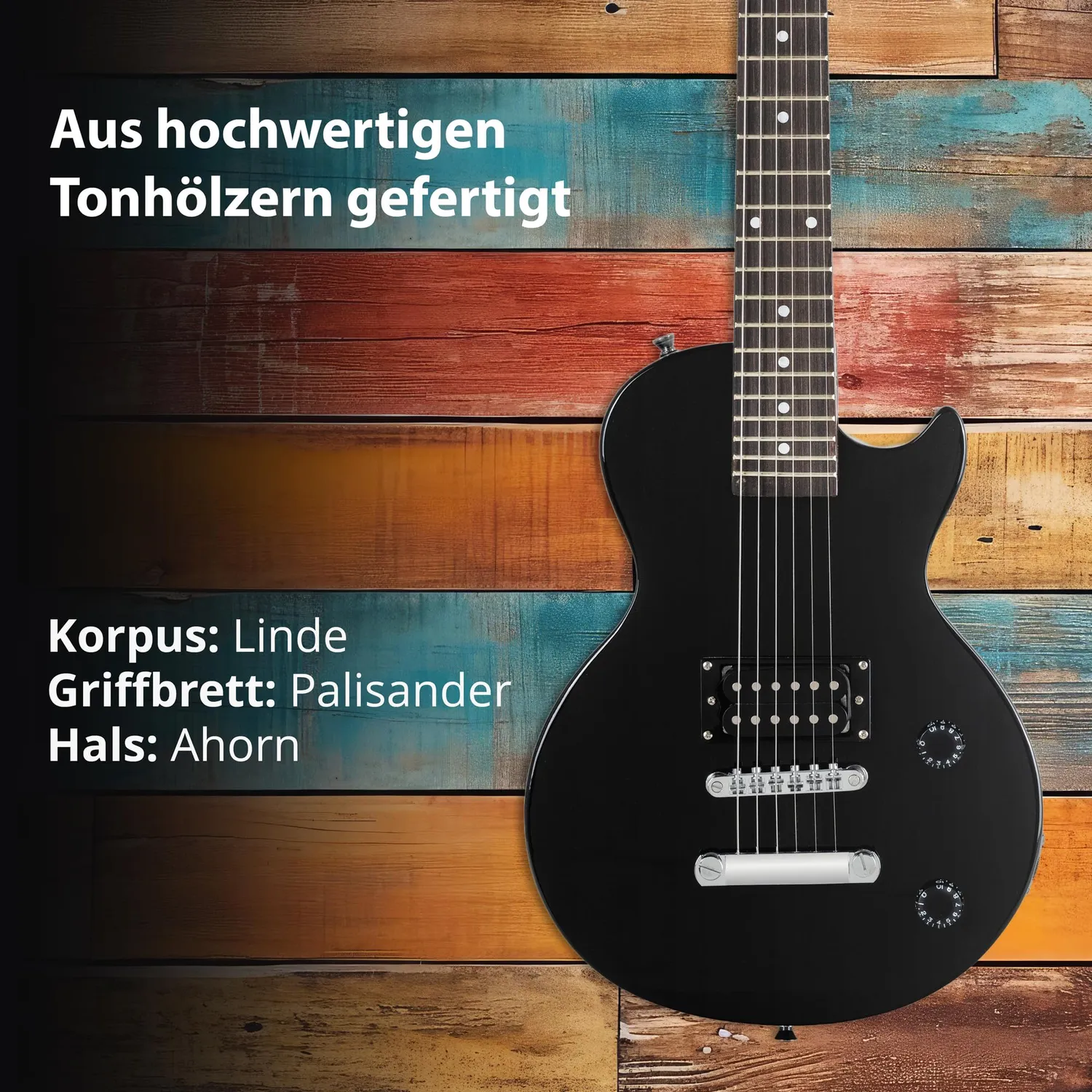 Rocktile L-50B Junior E-Gitarre 3/4 schwarz Humbucker