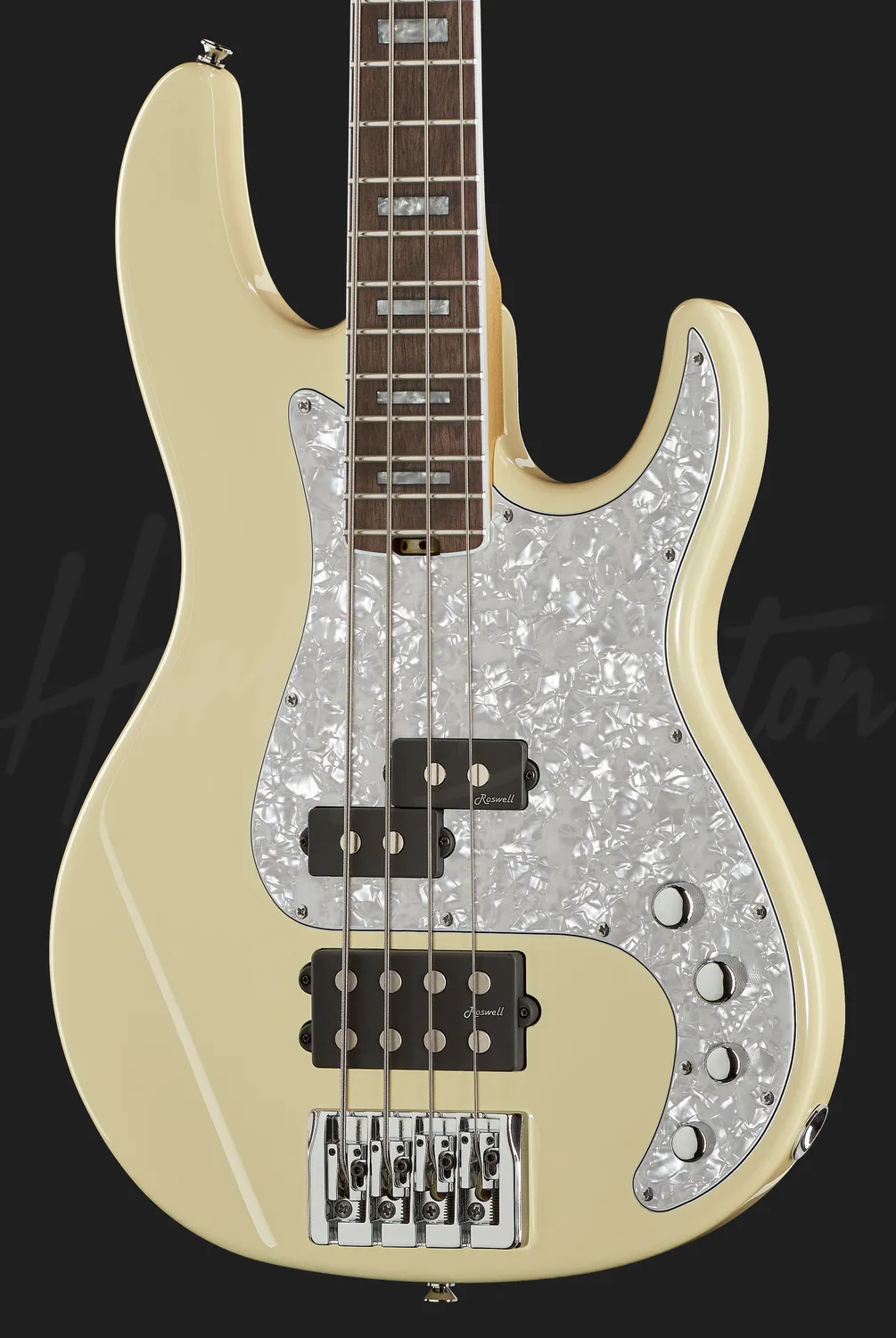 Harley Benton Pro MP-4EB Creme E-Bass Split-Coil aktiv